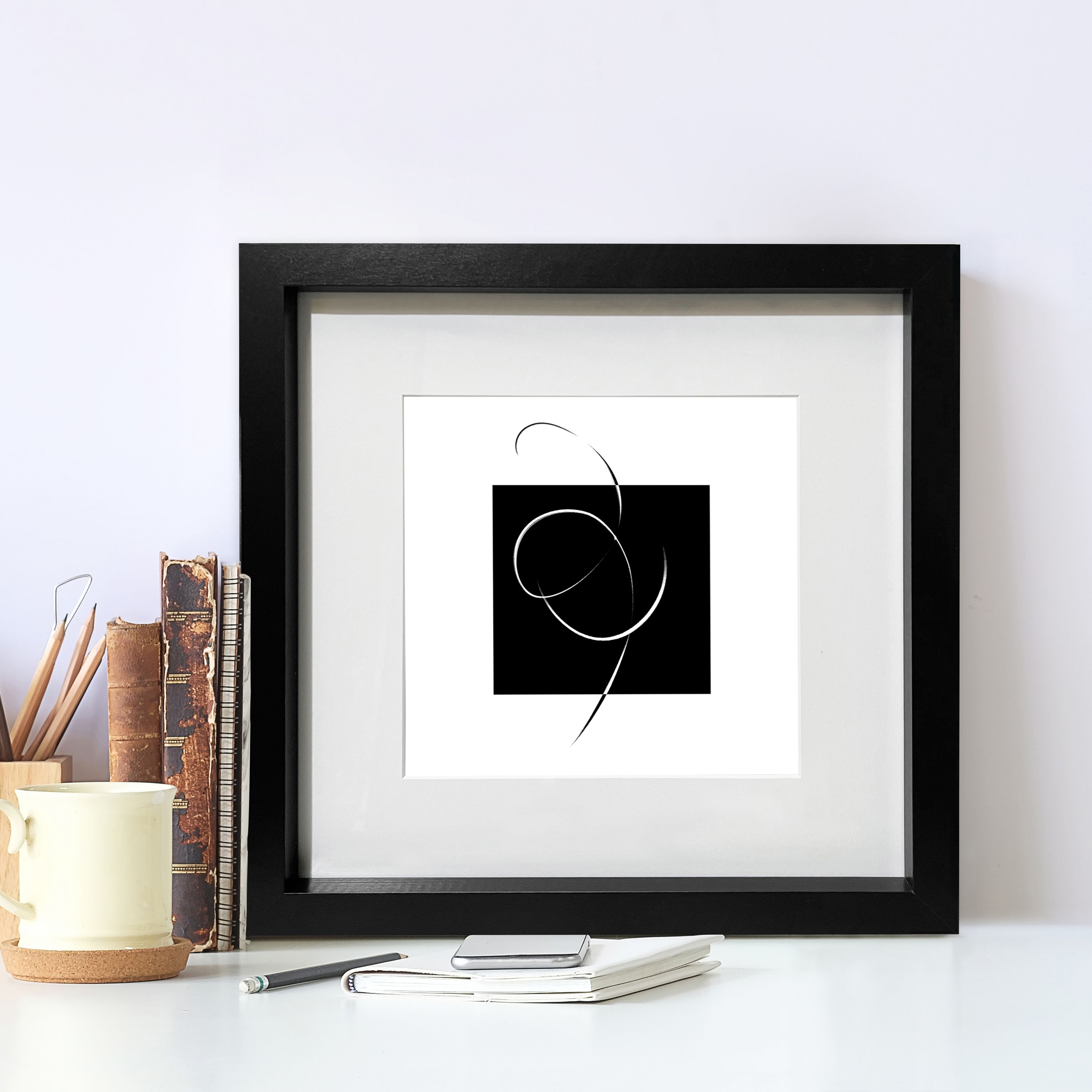 Matt Black Pine effect Plain Single Picture frame (H)32.6cm x (W)32.6cm - 4