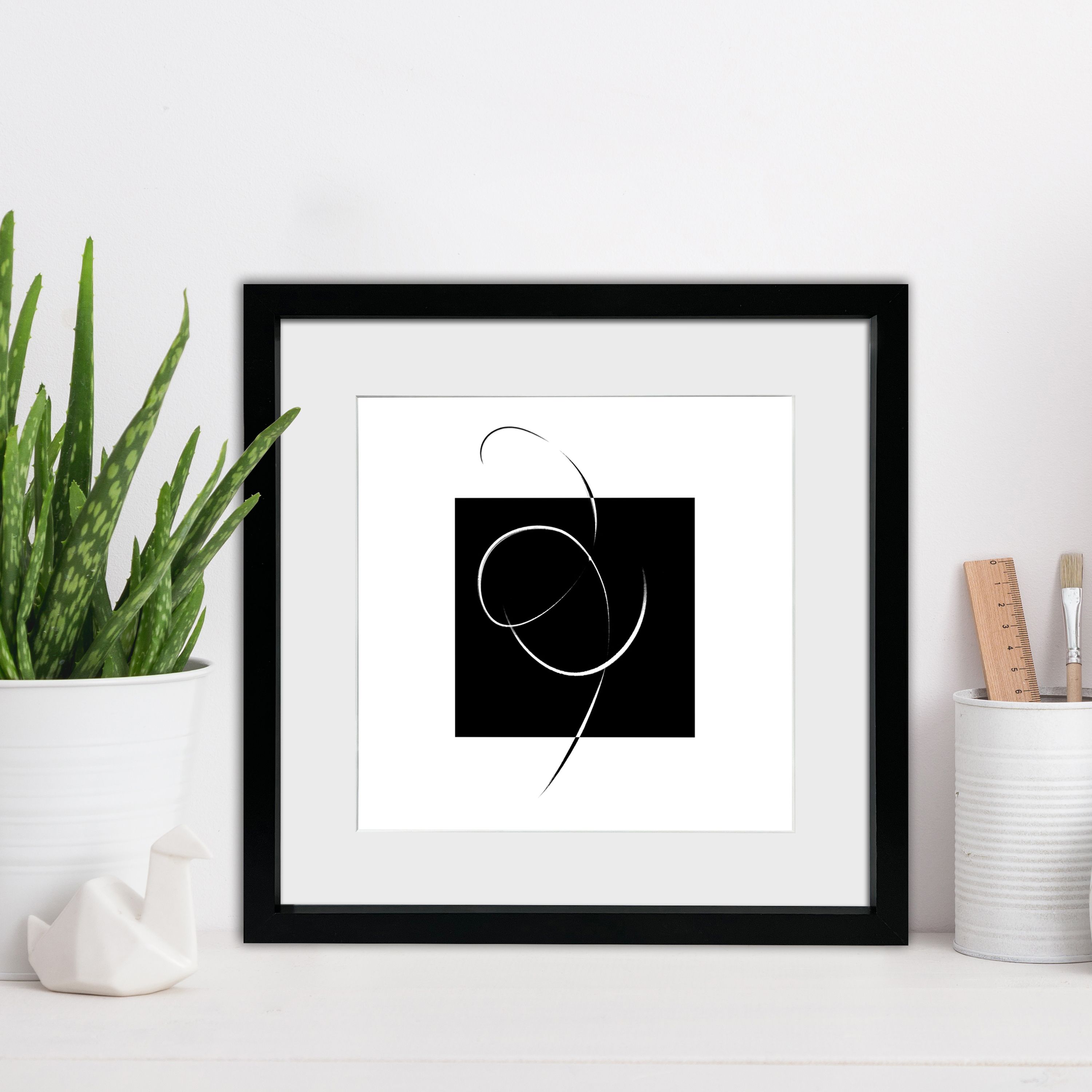 Matt Black Pine effect Plain Single Picture frame (H)42.6cm x (W)42.6cm - 3