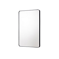 Matt Black Rectangular Any room Mirror (H)60cm (W)40cm