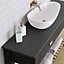 Matt Black Stone effect Chamfered straight edge Solid core laminate Bathroom Worktop (T) 1.2cm x (L) 122cm x (W) 38.5cm