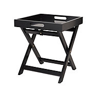 Matt black Tray table (H)44cm (W)40cm (D)40cm