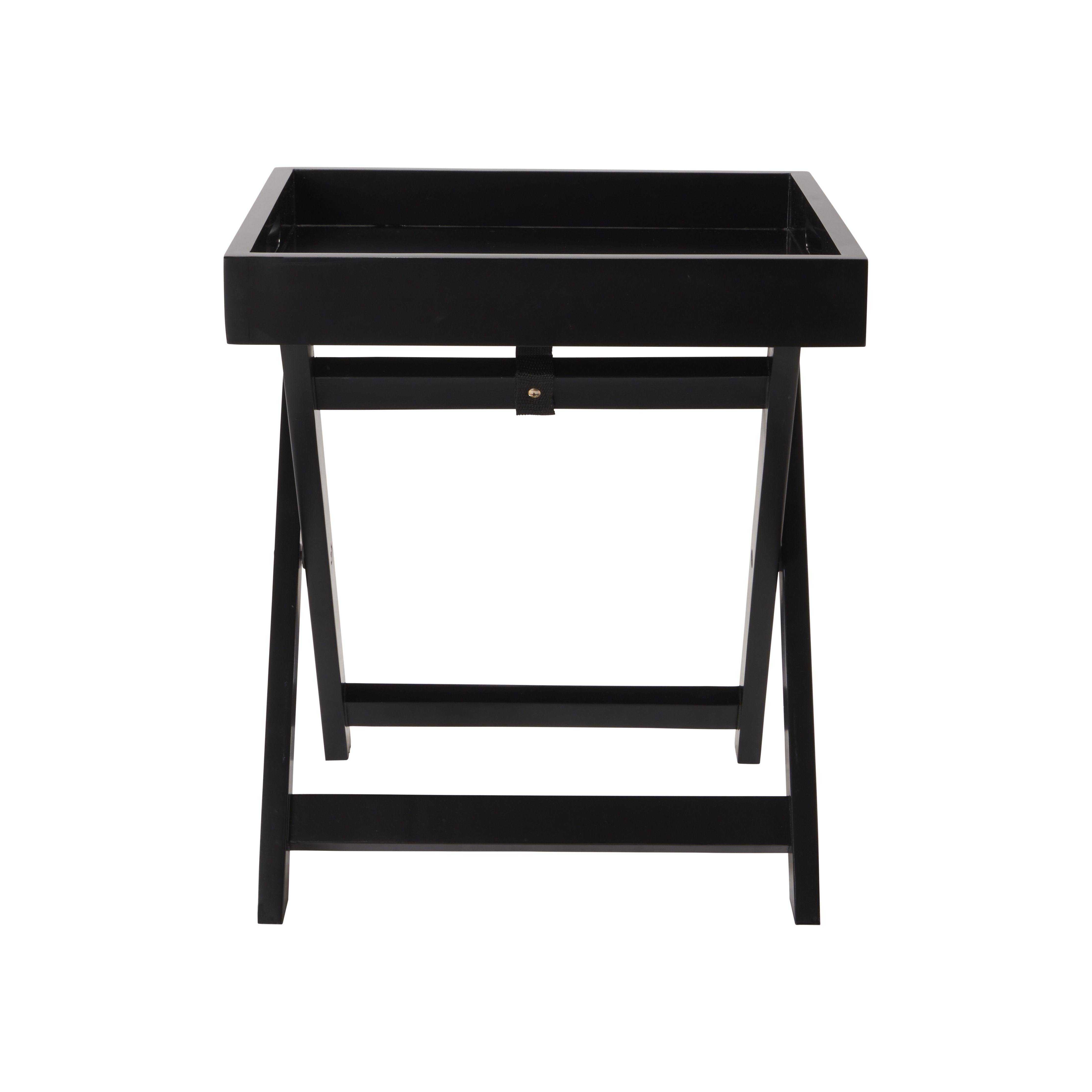 Matt black Tray table (H)44cm (W)40cm (D)40cm