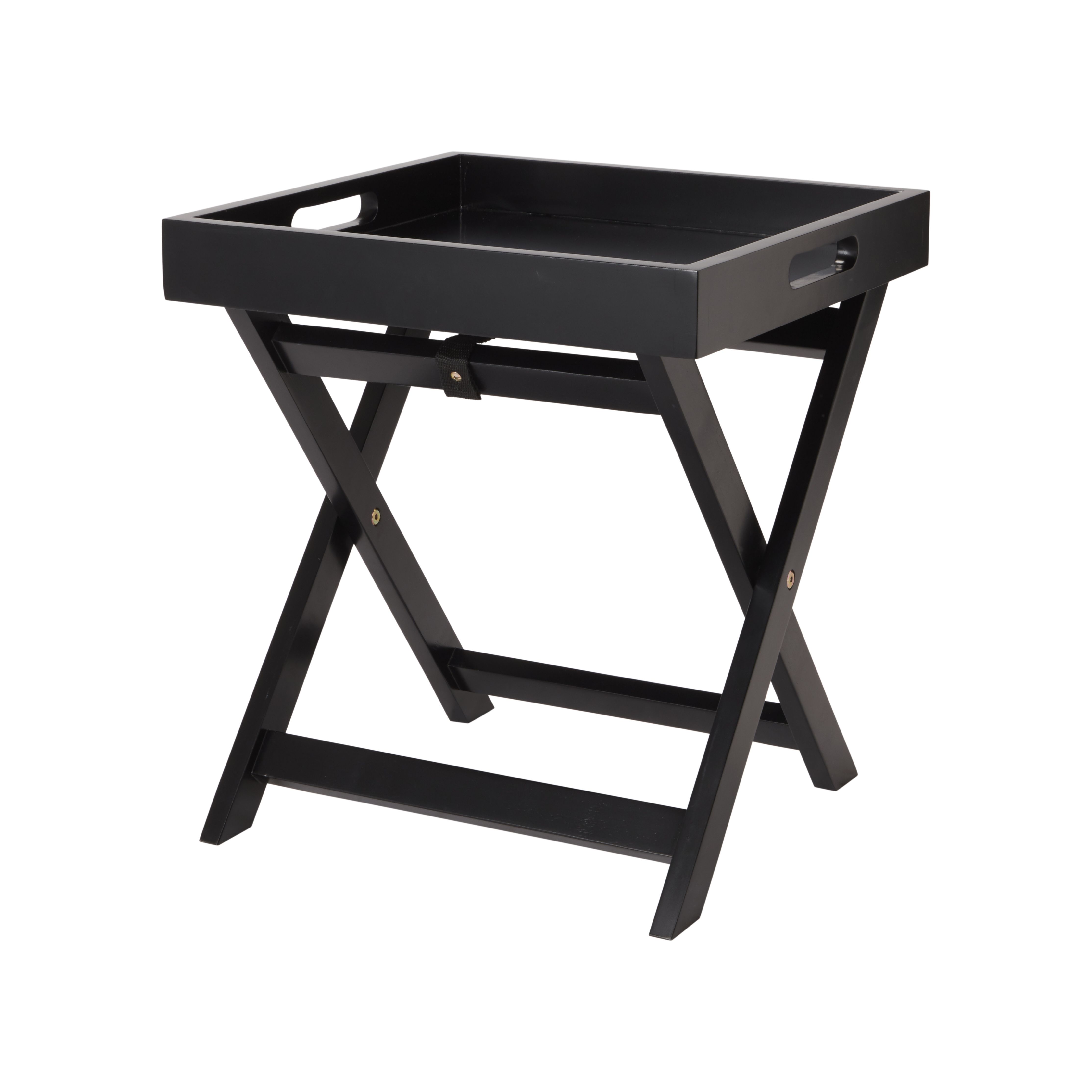 Matt black Tray table (H)44cm (W)40cm (D)40cm