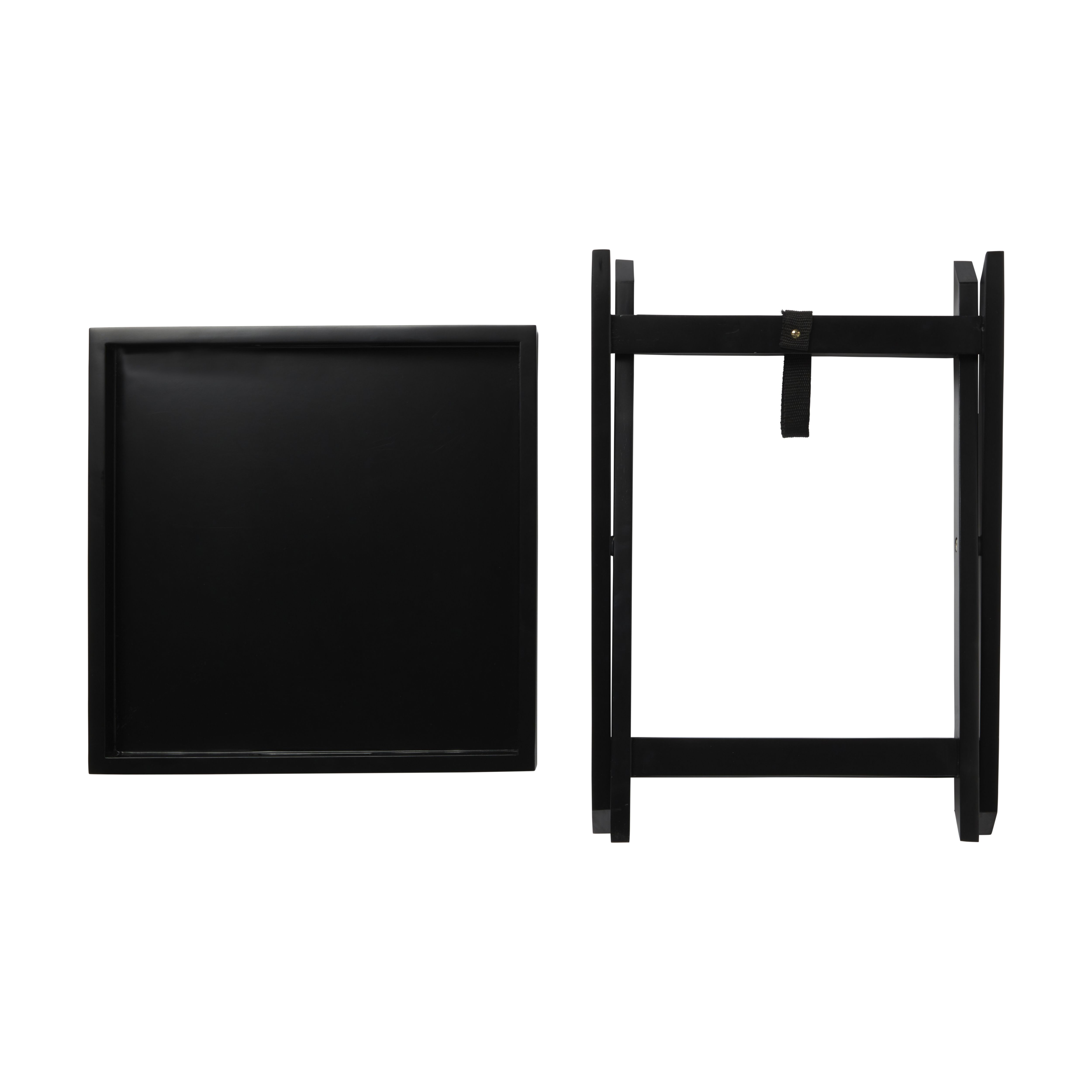 Matt black Tray table (H)44cm (W)40cm (D)40cm
