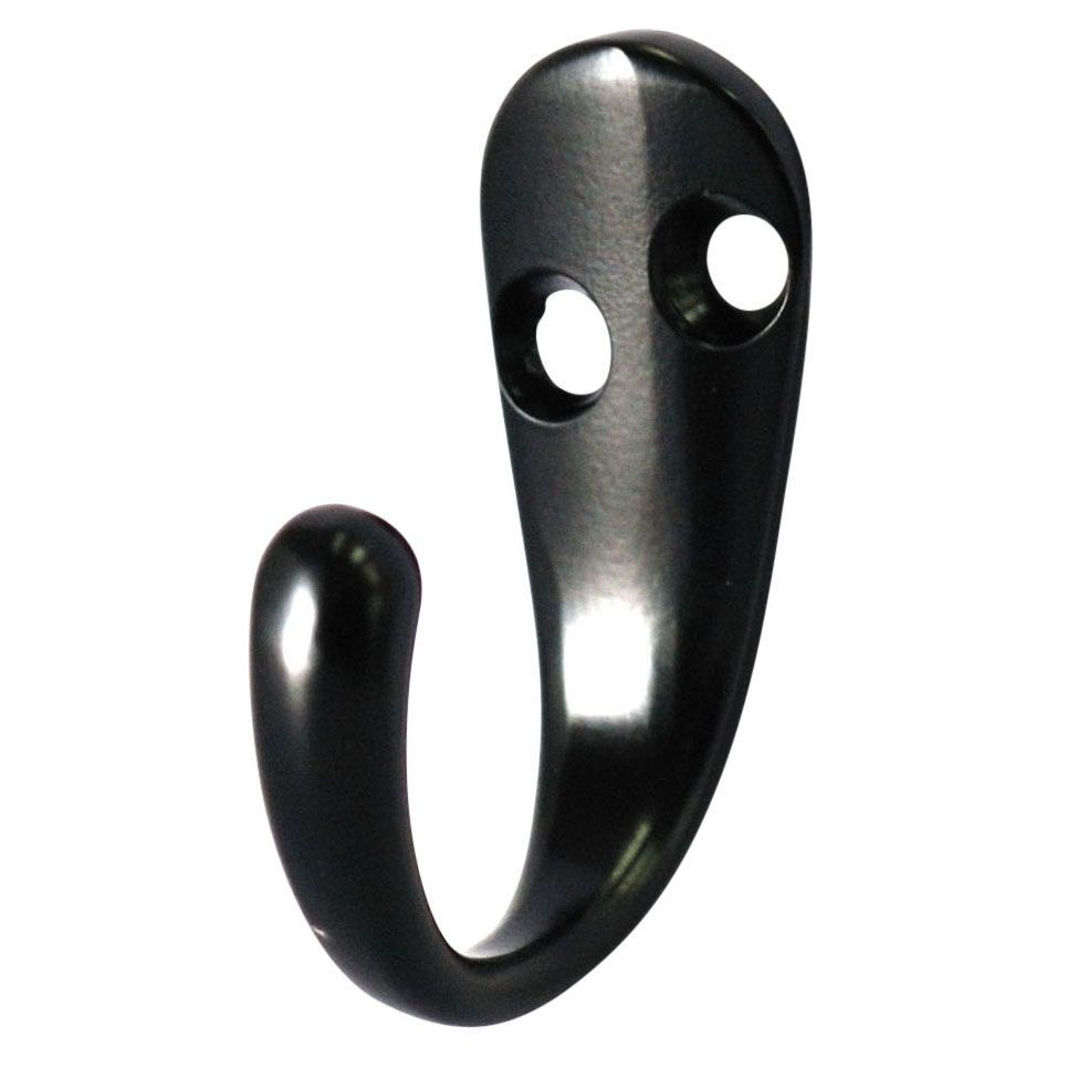 Matt Black Zinc alloy J-shaped Single Hook (H)18mm (W)37mm | DIY at B&Q