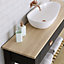 Matt Brown Oak effect Round edge Chipboard & laminate Bathroom Worktop (T) 2.4cm x (L) 150cm x (W) 38.5cm