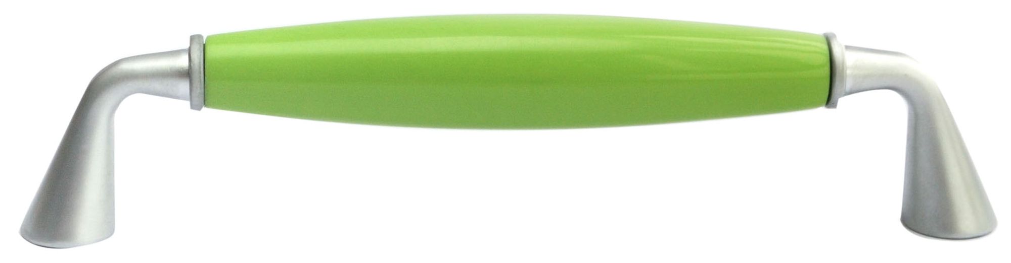 Matt Chrome effect Green Cabinet Straight Pull handle