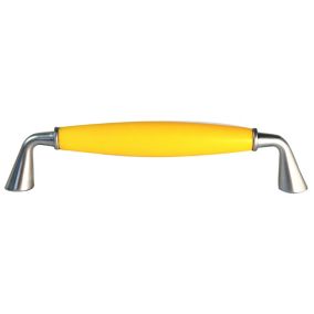 Matt Chrome effect Yellow Cabinet Pull handle