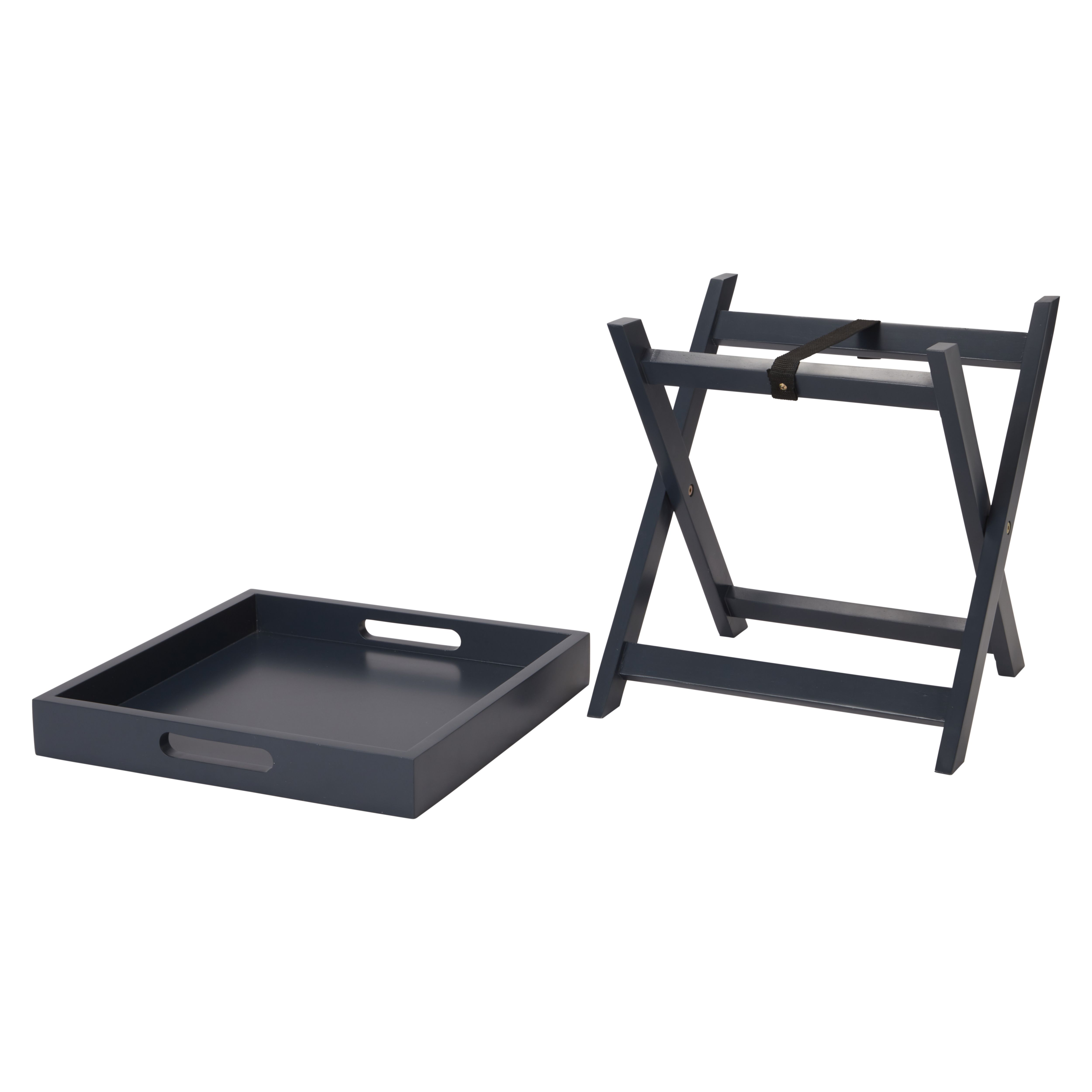 Matt dark blue Tray table (H)44cm (W)40cm (D)40cm