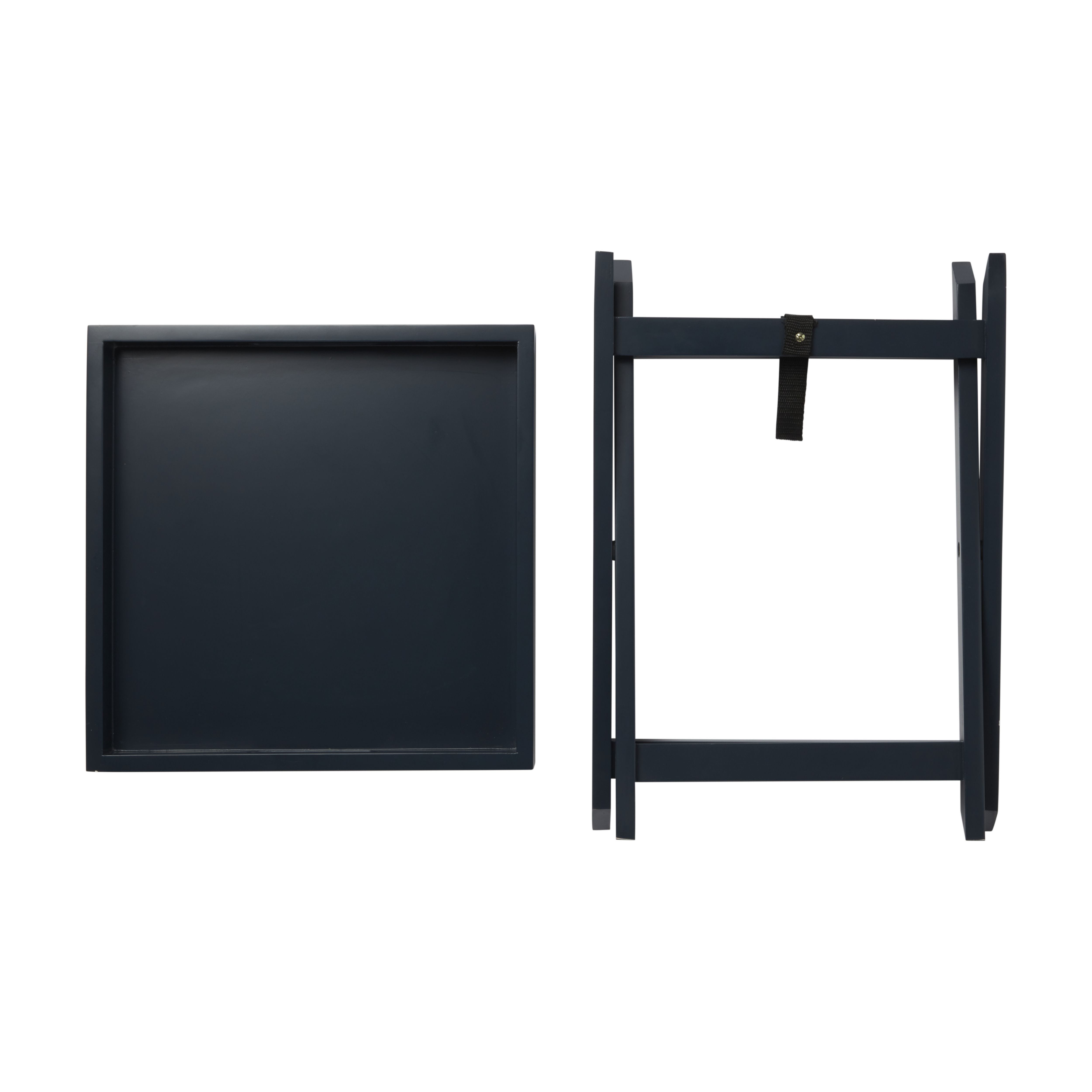 Matt dark blue Tray table (H)44cm (W)40cm (D)40cm