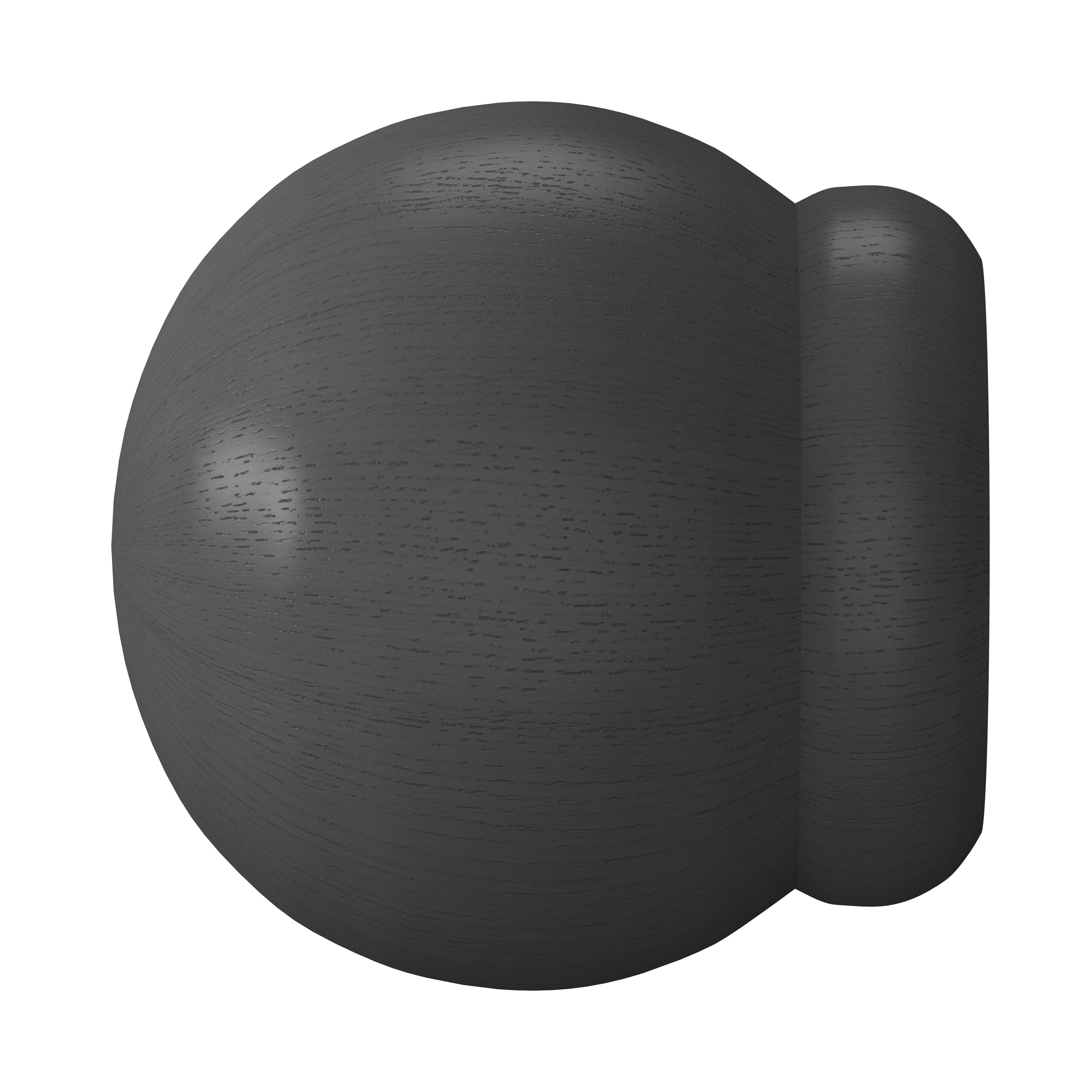 Matt Dark grey Non extendable Ball Single curtain pole set, (L)1.5m (Dia)28mm