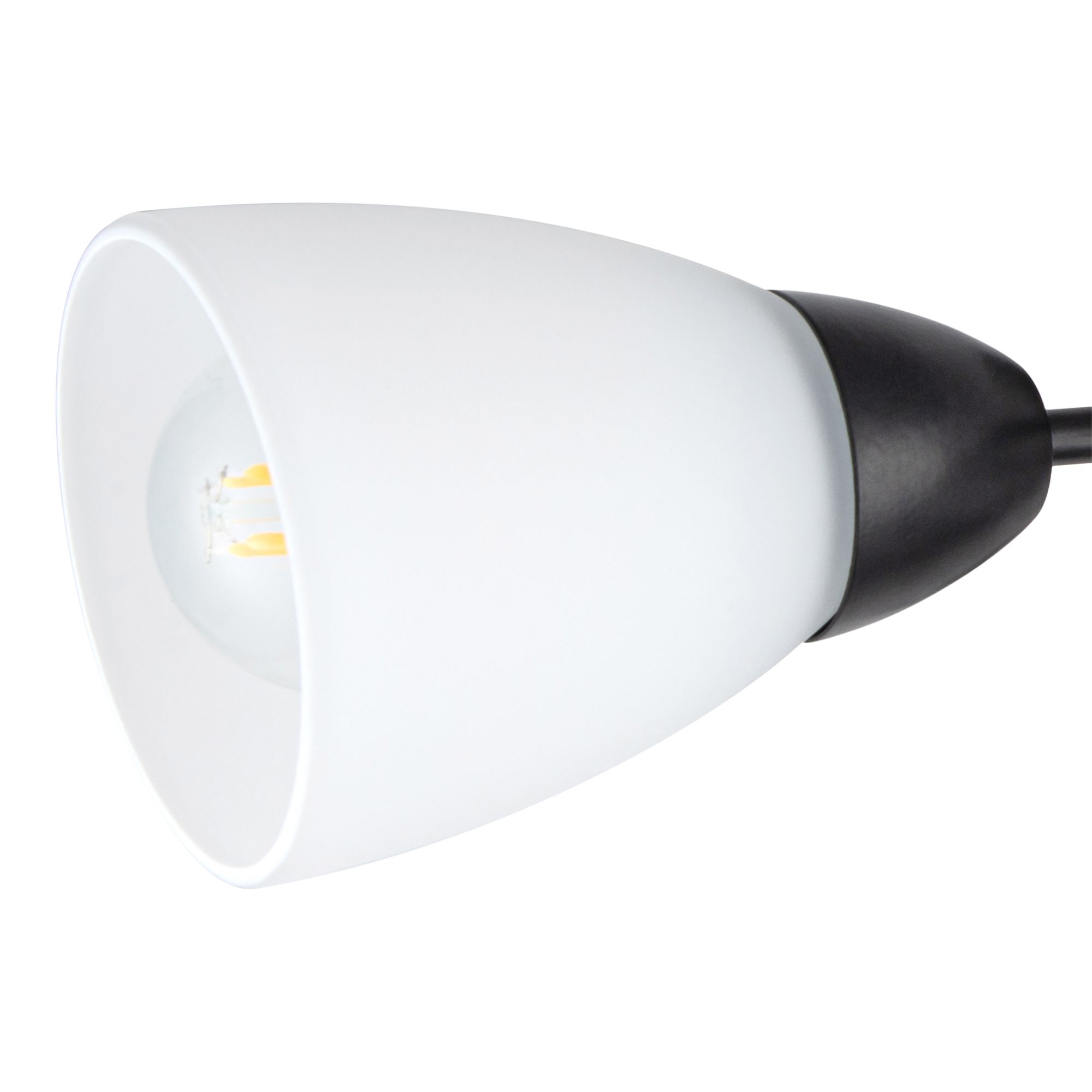 Matt Glass & metal Black & White Frosted effect 3 Lamp LED Ceiling light