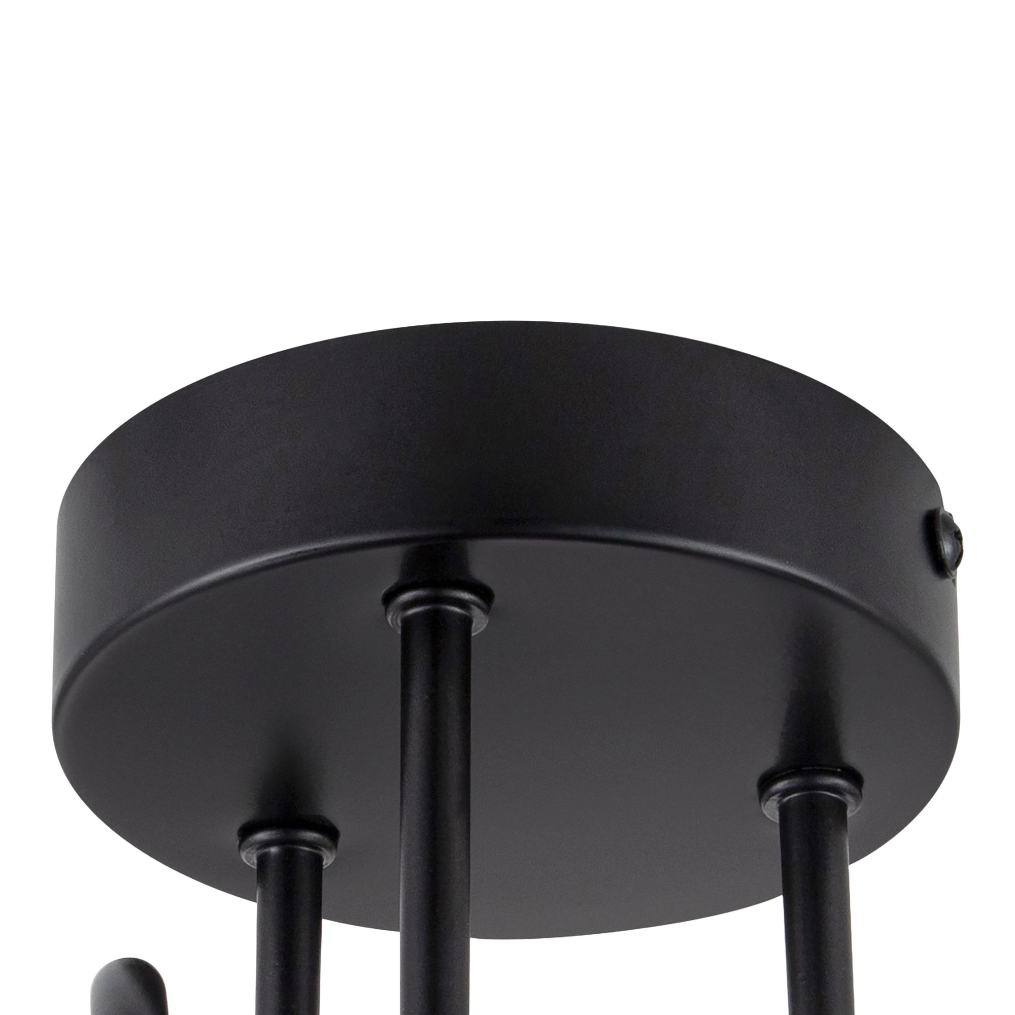 Matt Glass & metal Black & White Frosted effect 3 Lamp LED Ceiling light