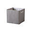 Matt grey 29L Fabric Foldable Storage basket (H)310mm (W)310mm