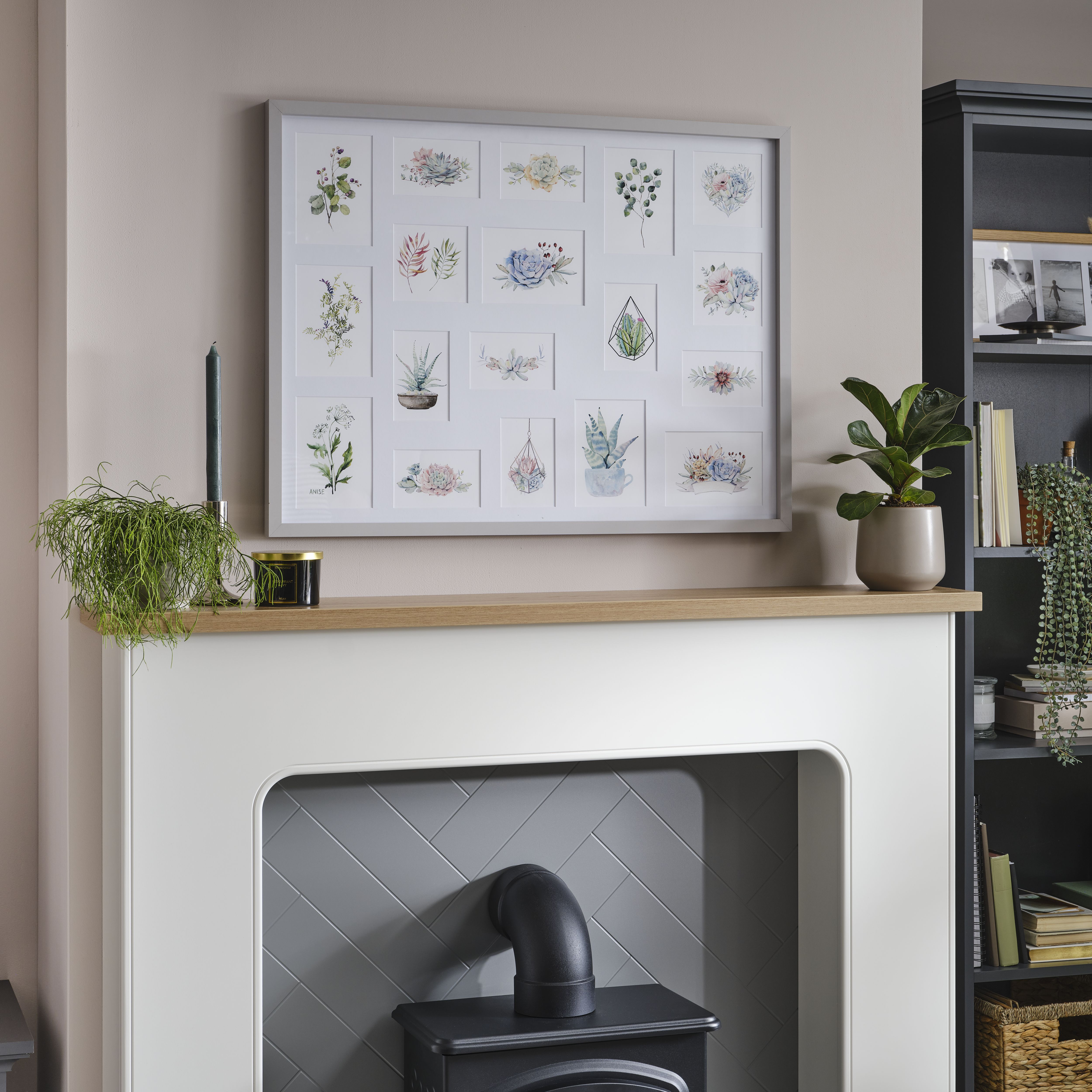 Matt Grey Pine effect Plain Multi Picture frame (H)85.6cm x (W)65.6cm - 5