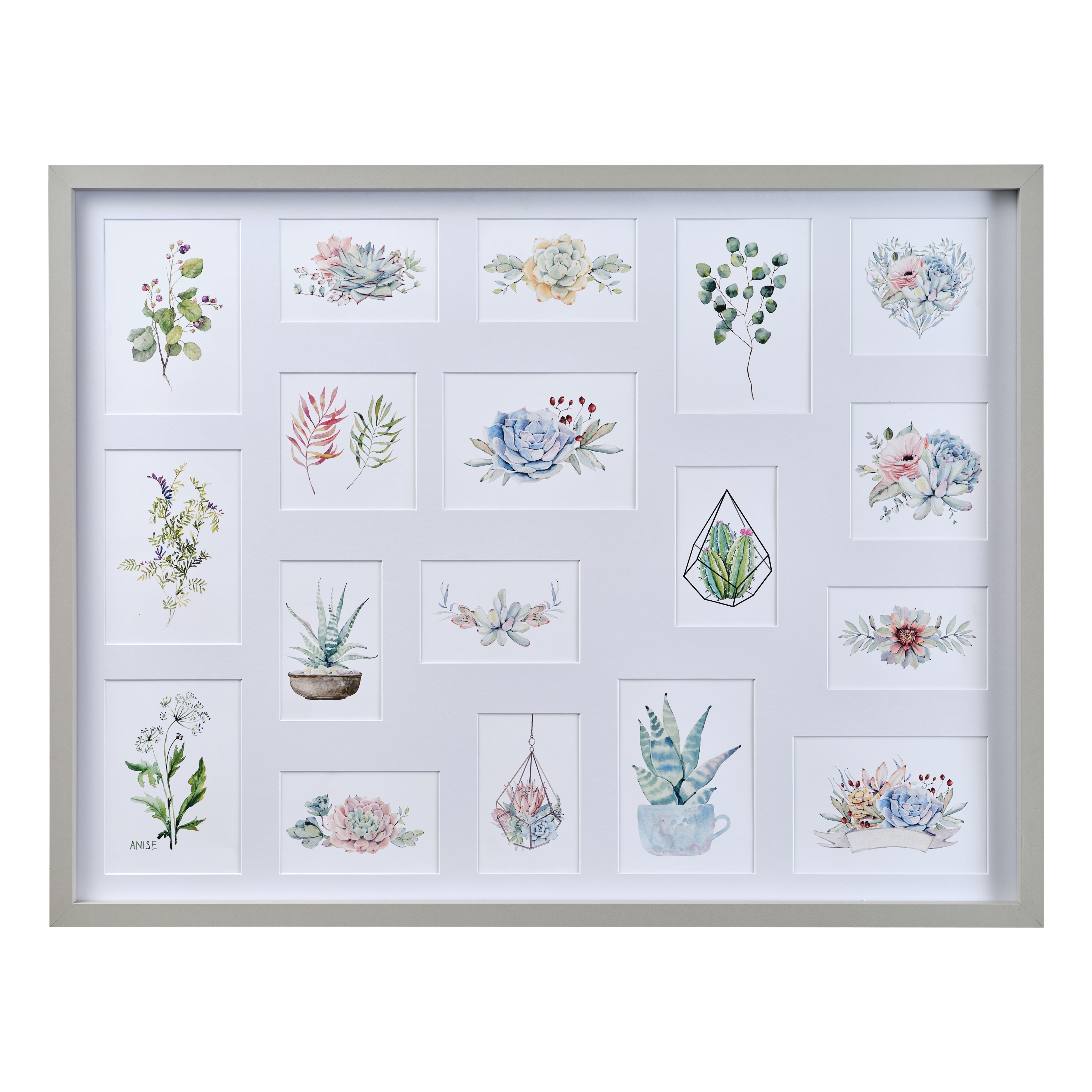 Matt Grey Pine effect Plain Multi Picture frame (H)85.6cm x (W)65.6cm - 4