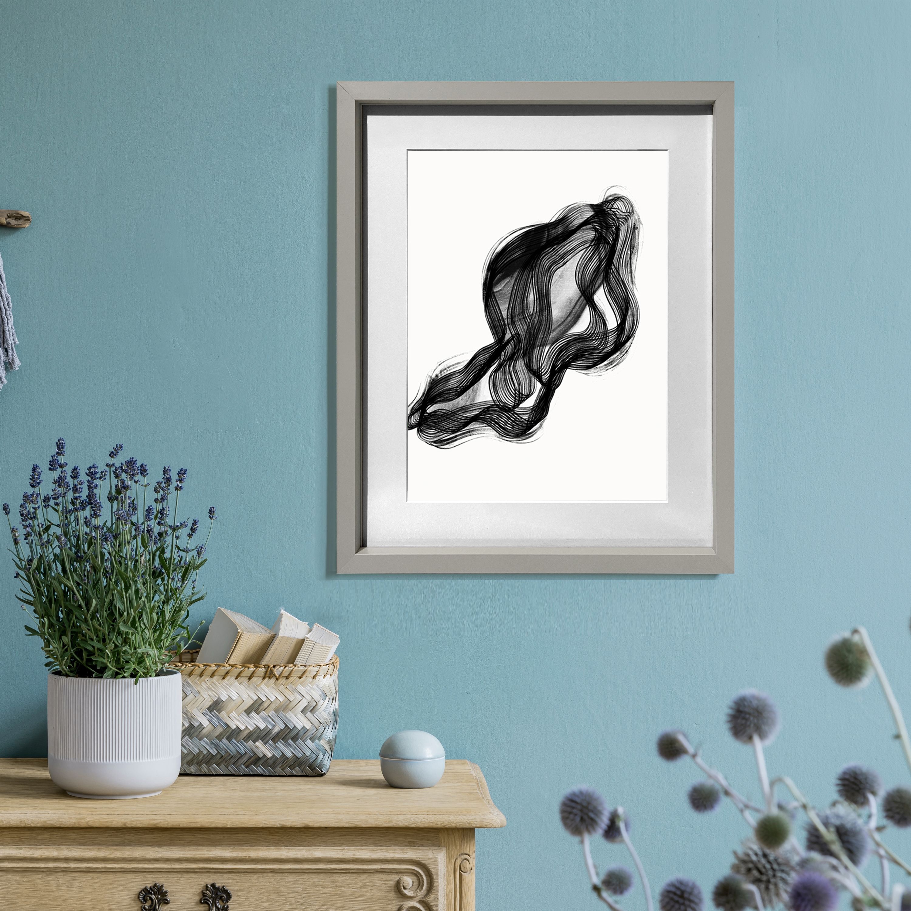 Matt Grey Pine effect Plain Single Picture frame (H)52.6cm x (W)42.6cm - 3