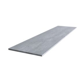 Matt Grey Stone effect Chamfered straight edge Solid core laminate Bathroom Worktop 1.2cm x 1.2cm x 122cm