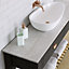 Matt Grey Stone effect Chamfered straight edge Solid core laminate Bathroom Worktop (T) 1.2cm x (L) 122cm x (W) 38.5cm