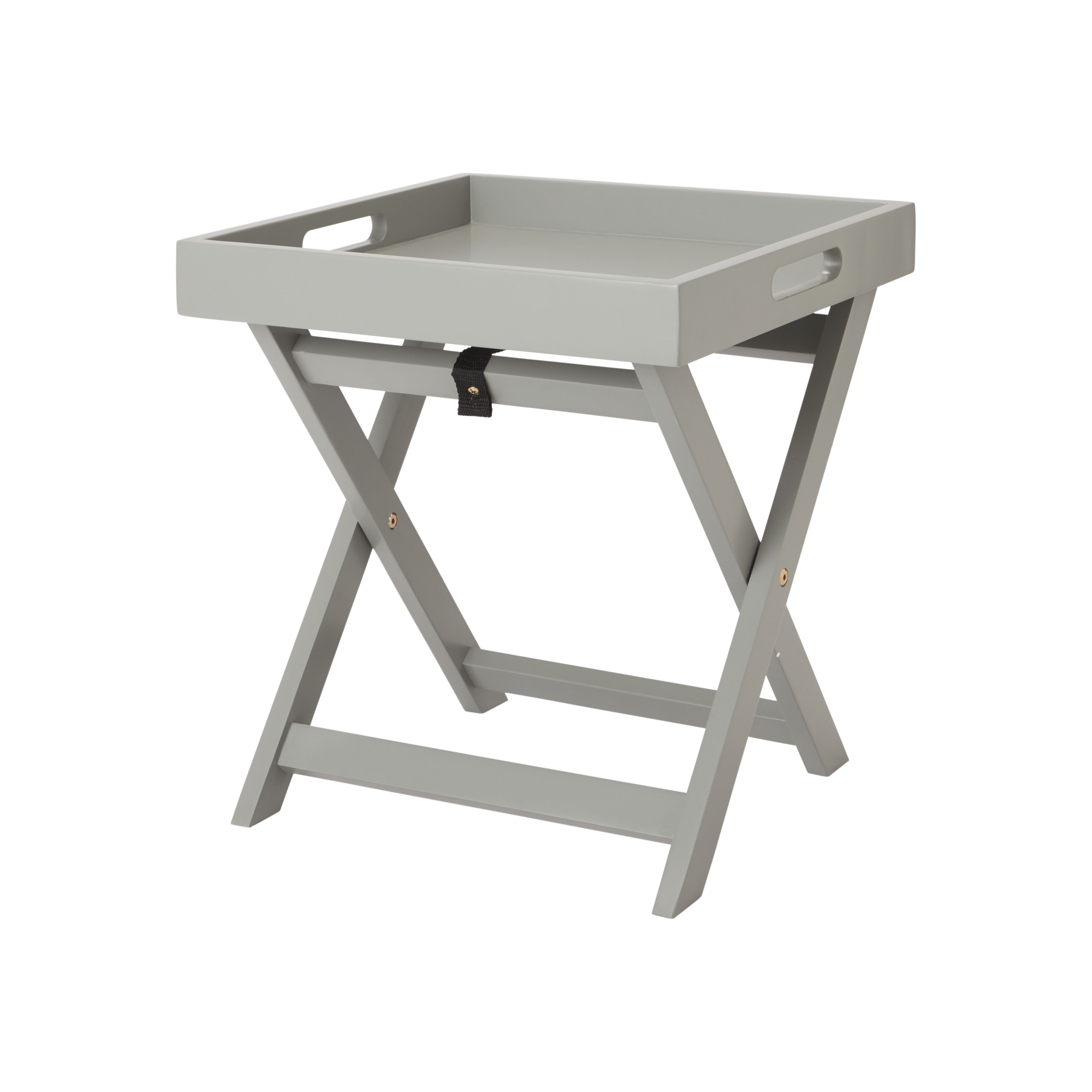 Matt grey Tray table (H)44cm (W)40cm (D)40cm