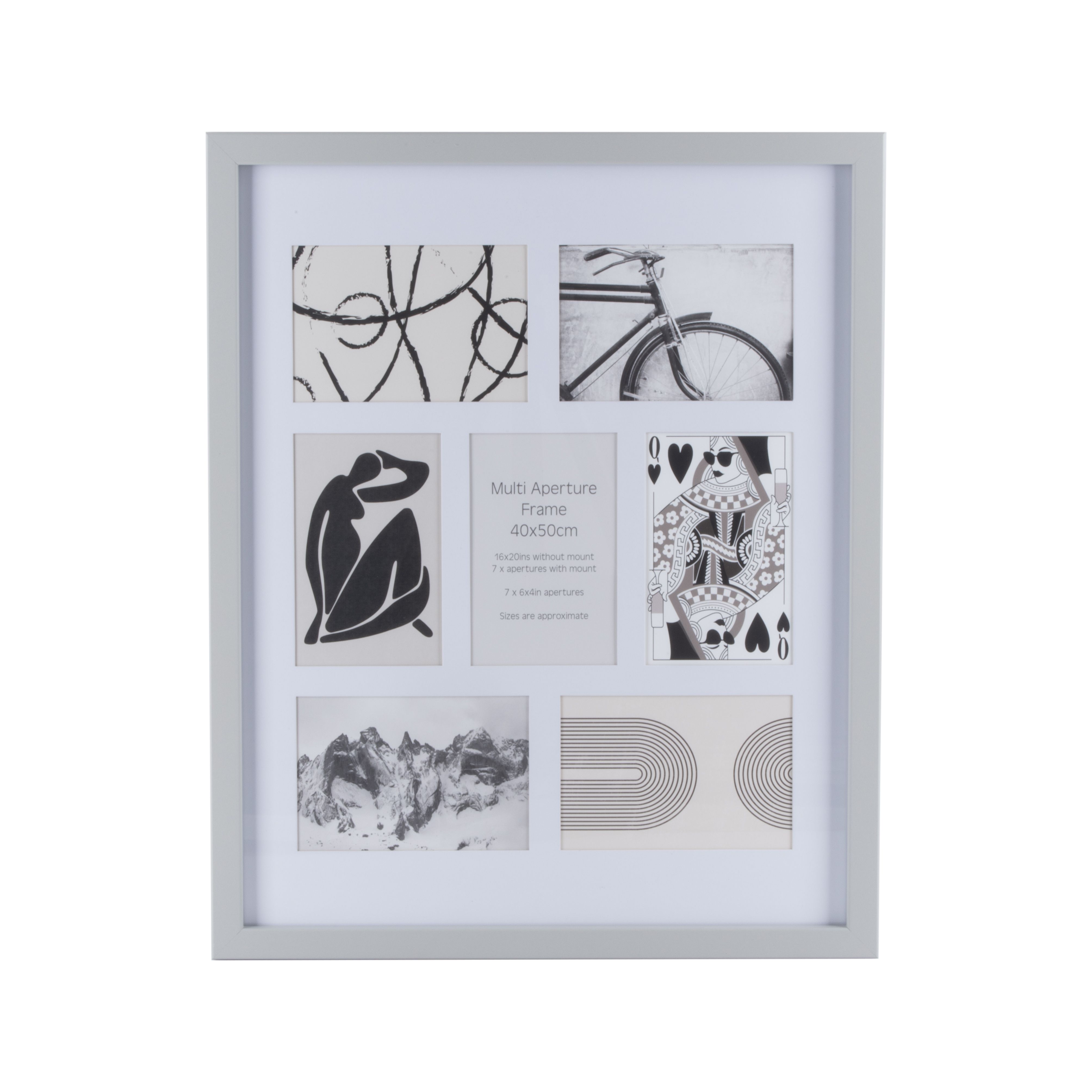 Matt Light Grey Multi Picture frame (H)53cm x (W)43cm