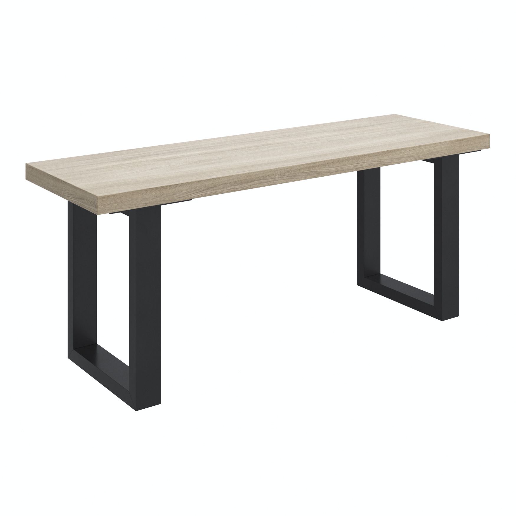 Matt light oak effect Bench, (W)112.4cm