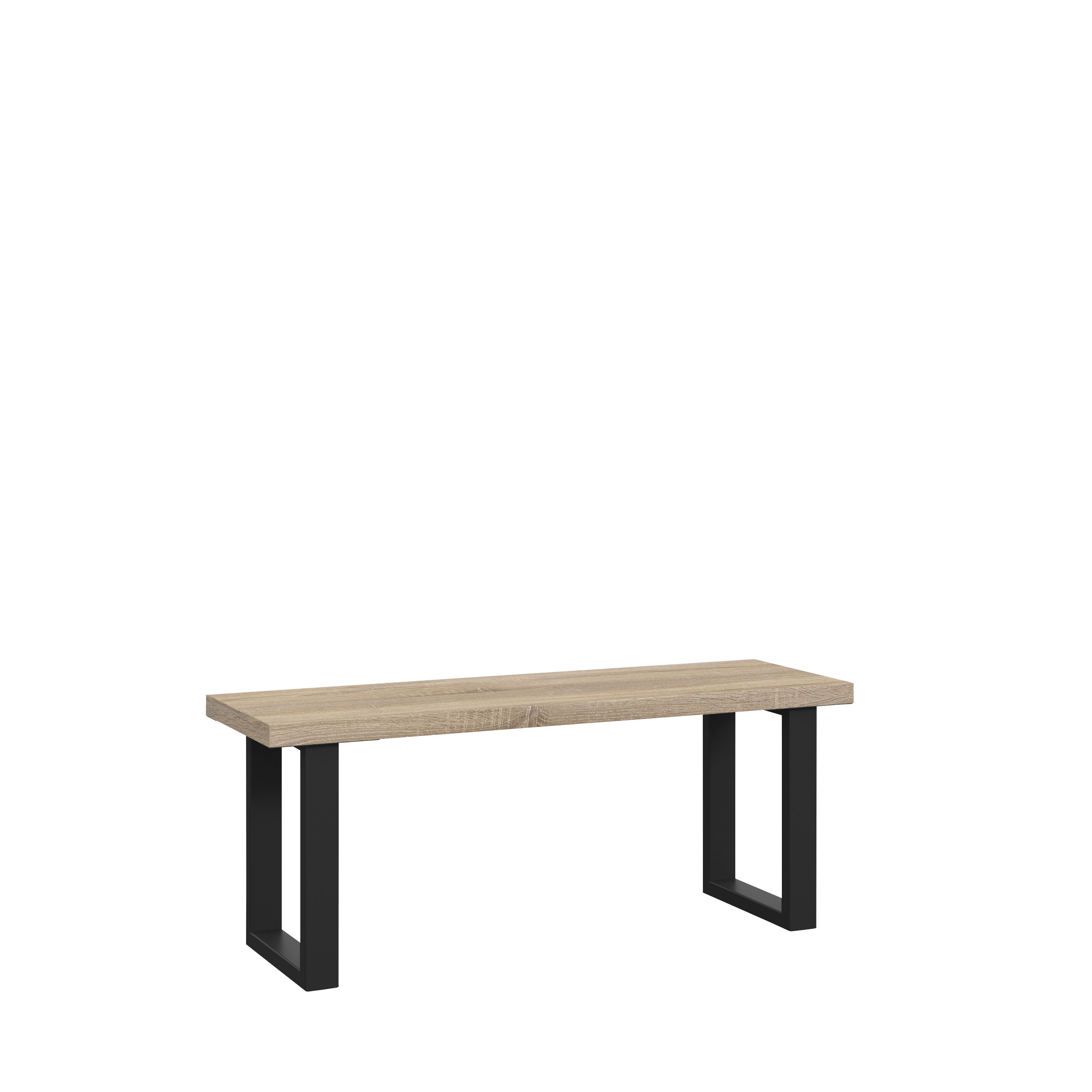 Matt light oak effect Bench, (W)112.4cm