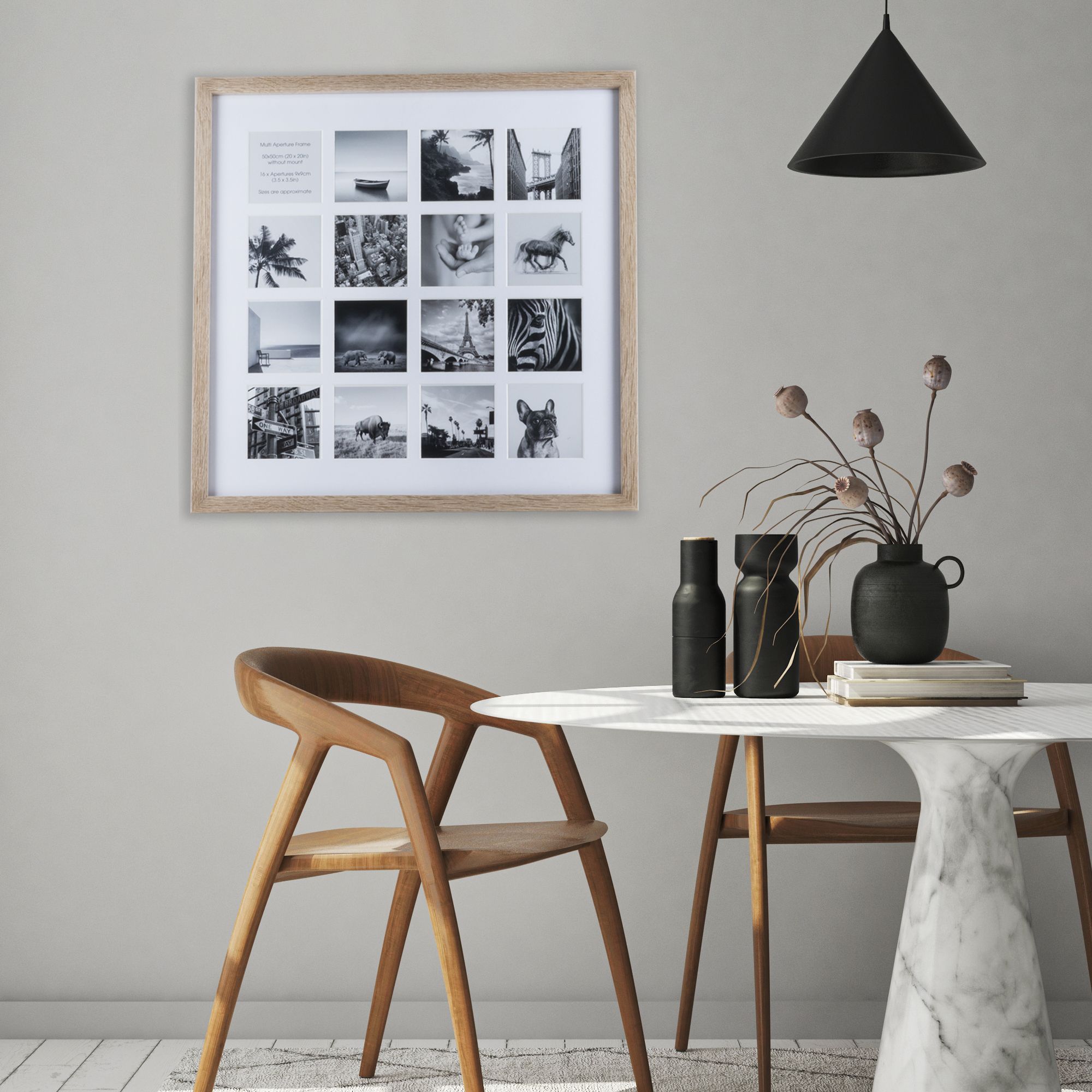 Matt Natural Oak effect Oak Effect Multi Picture frame (H)53cm x (W)53cm