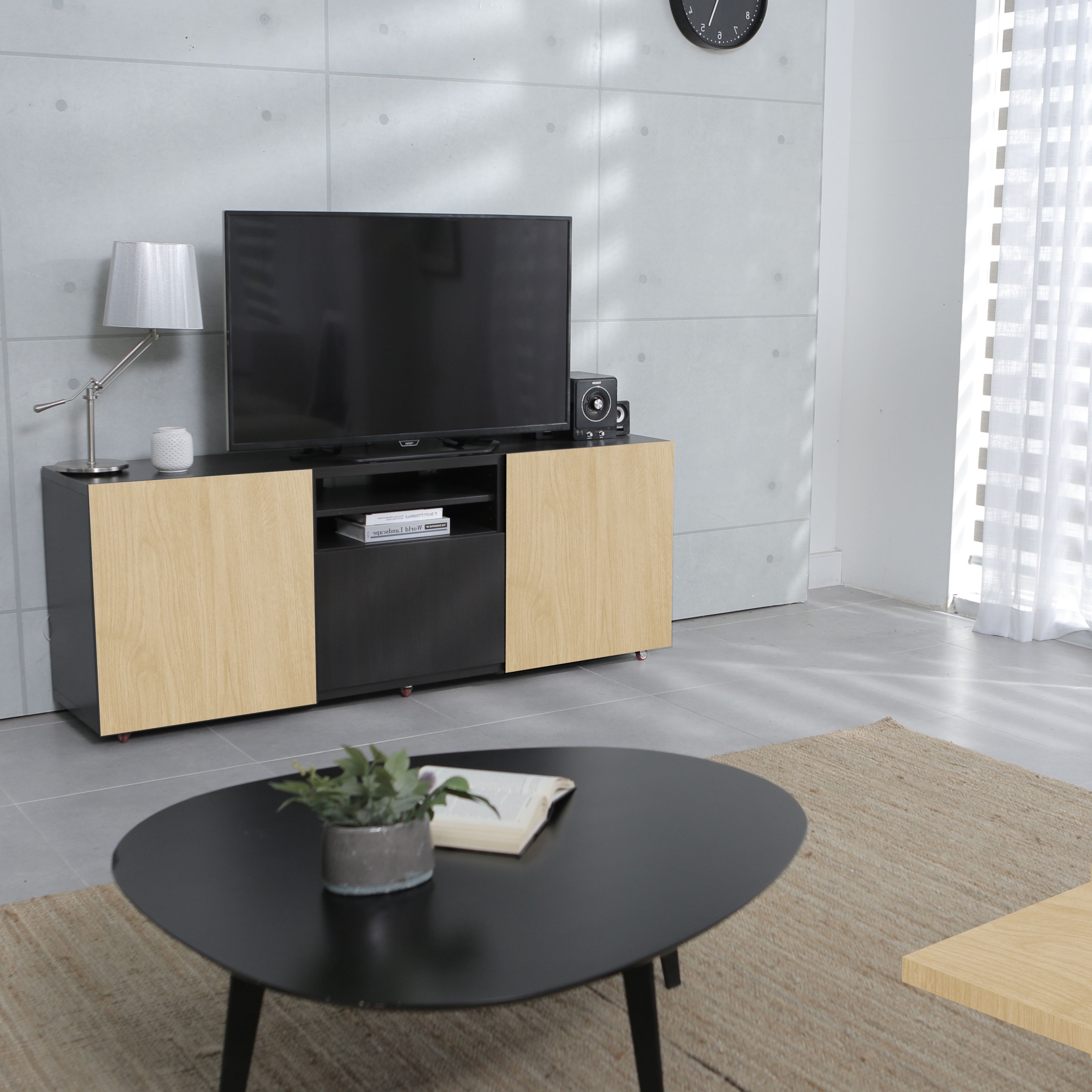 Matt Oak effect Fully edged Furniture panel, (L)1.2m (W)300mm (T)18mm