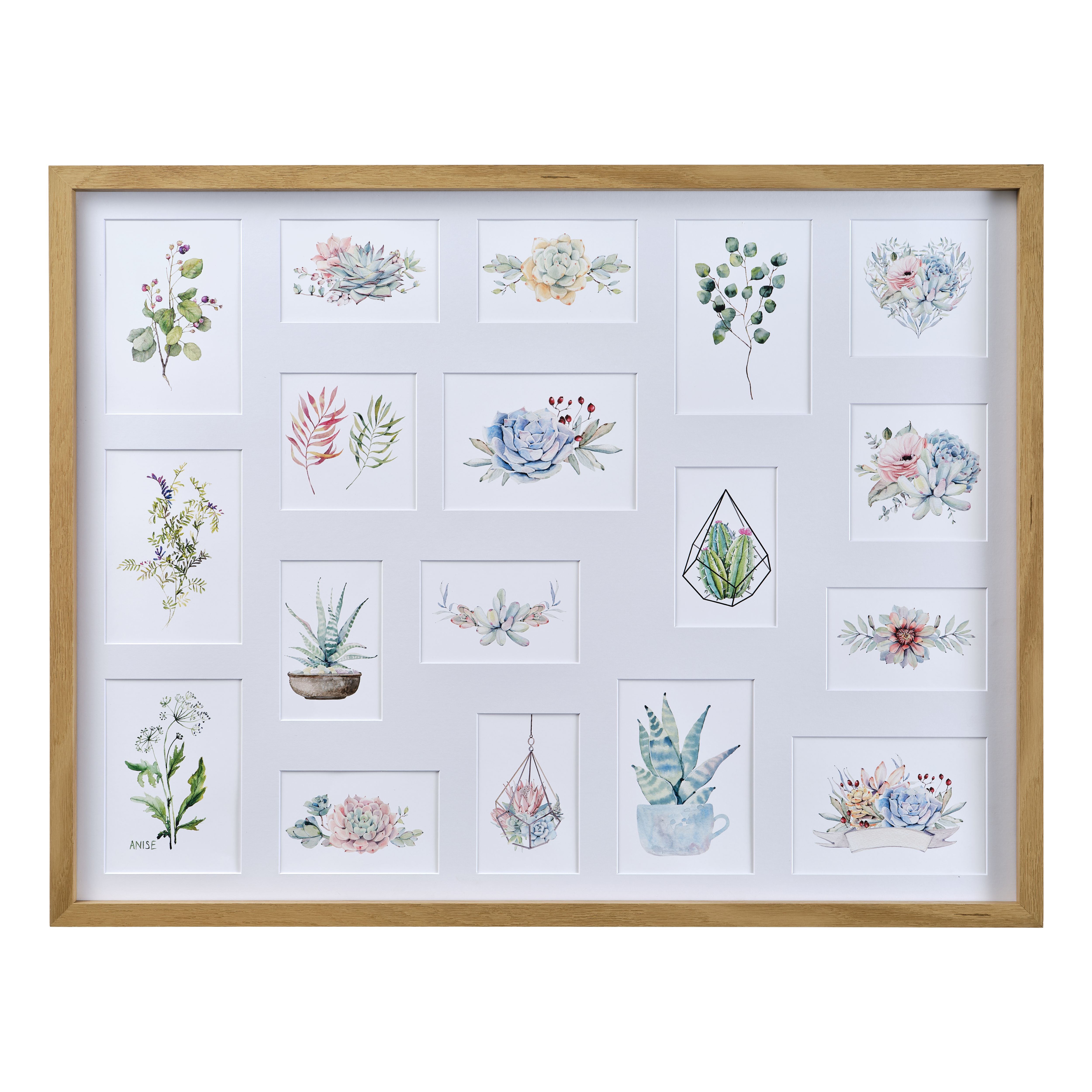 Matt Oak effect Plain Multi Picture frame (H)85.6cm x (W)65.6cm - 3