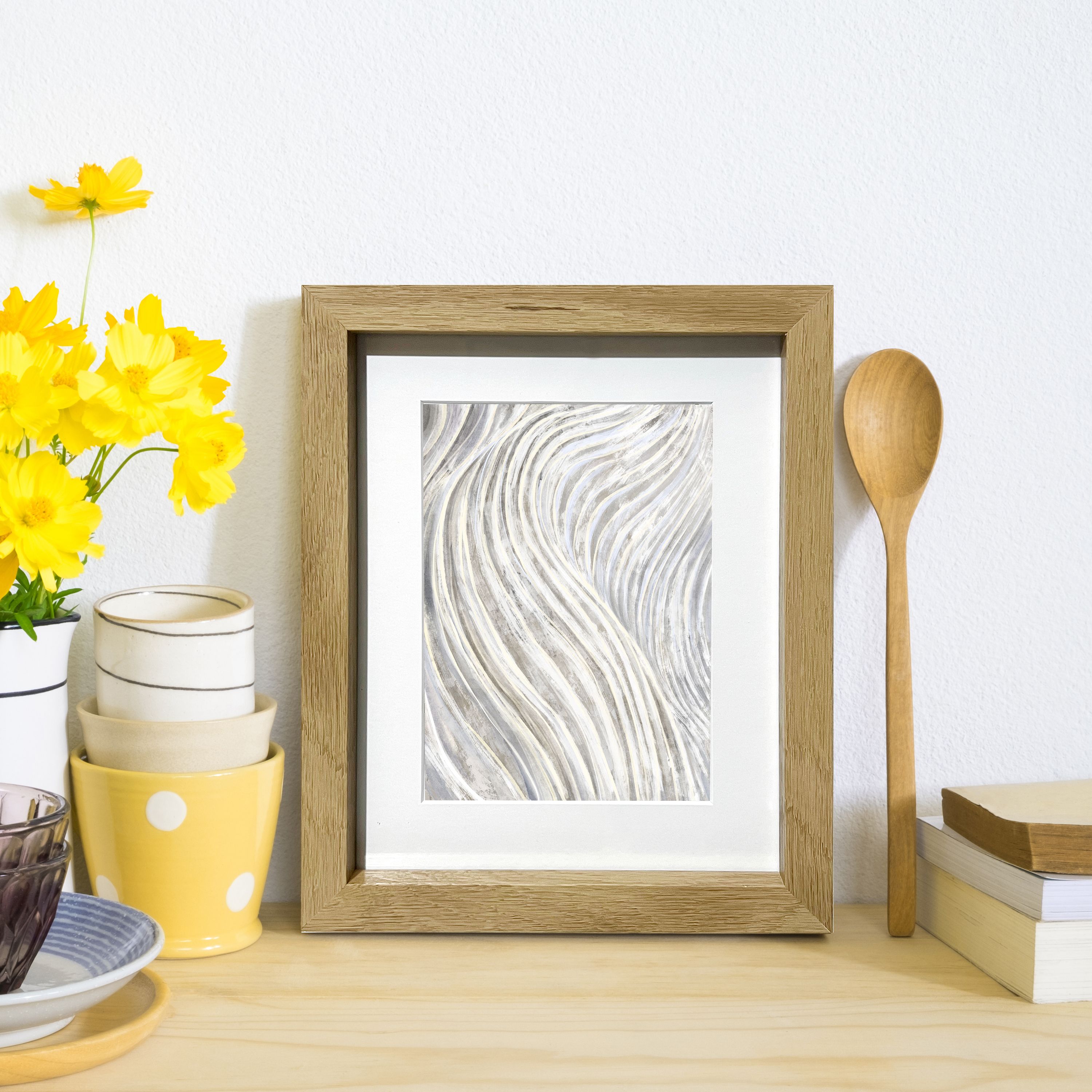 Matt Oak effect Plain Single Picture frame (H)27.6cm x (W)22.6cm - 3