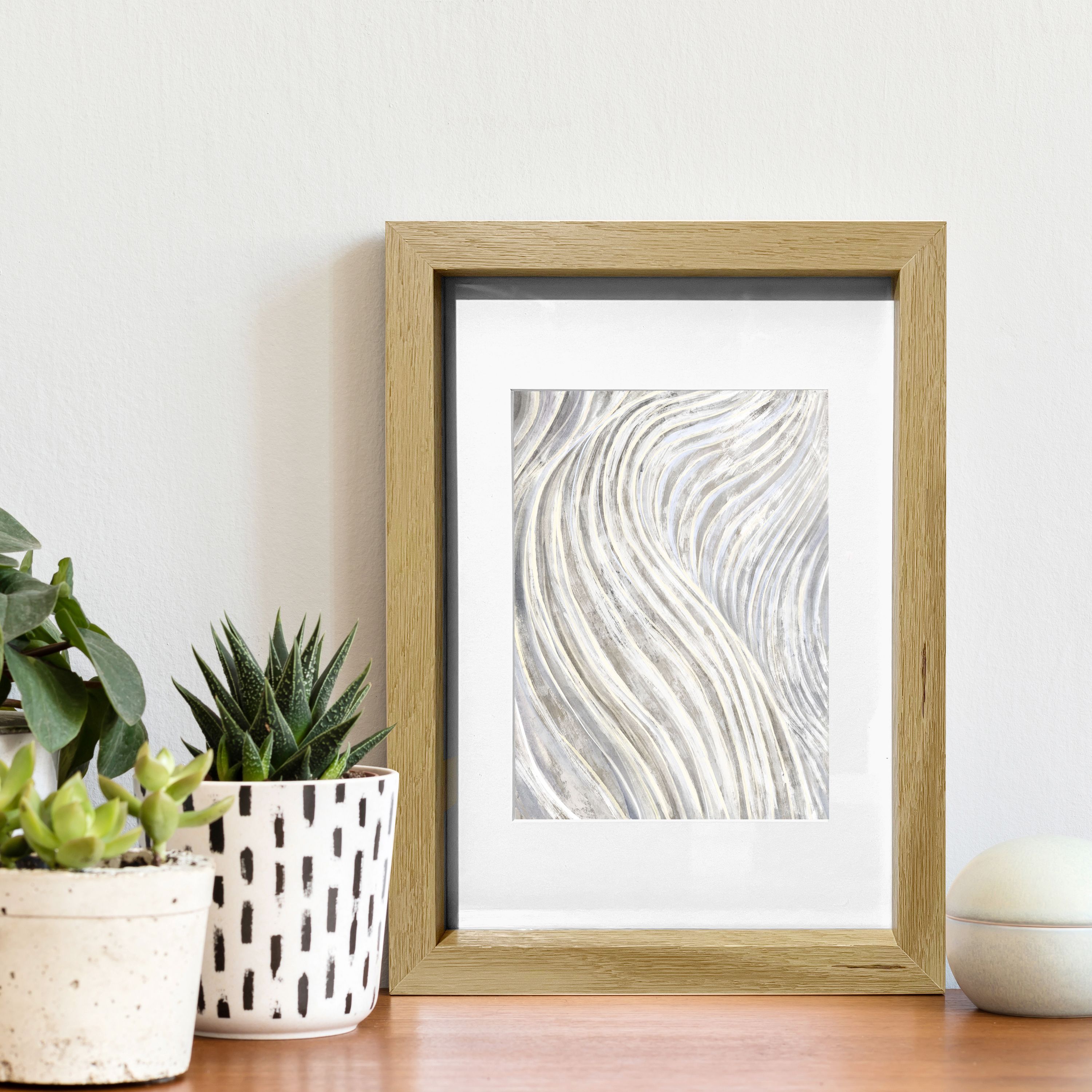 Matt Oak effect Plain Single Picture frame (H)29.7cm x (W)21cm - 3