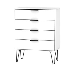 Matt white 4 Drawer Chest of drawers (H)910mm (W)765mm (D)395mm