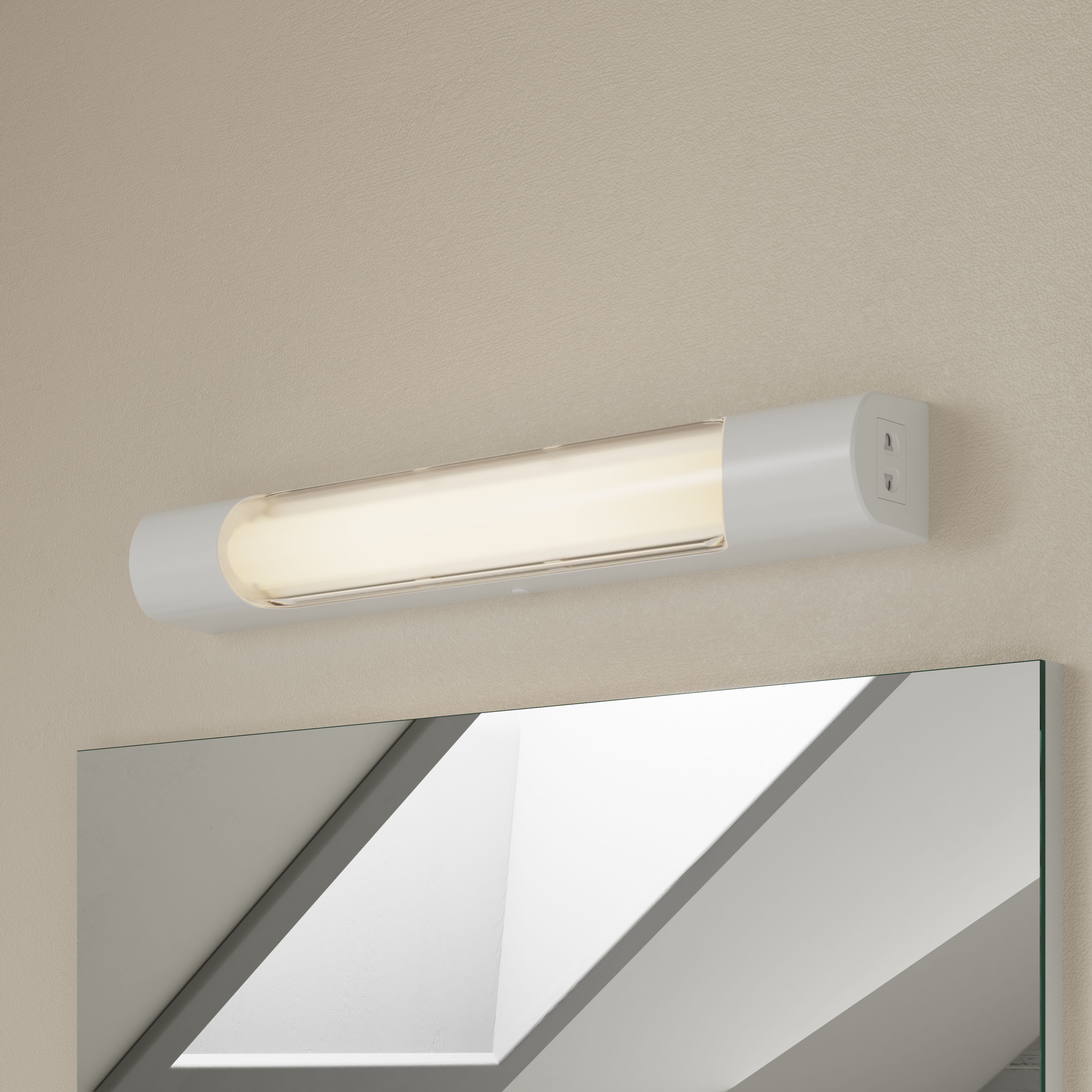 Vanity light deals with electrical outlet