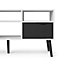 Matt white & black TV stand with 4 shelves, (H)57.4cm x (W)117.2cm x (D)39.1cm