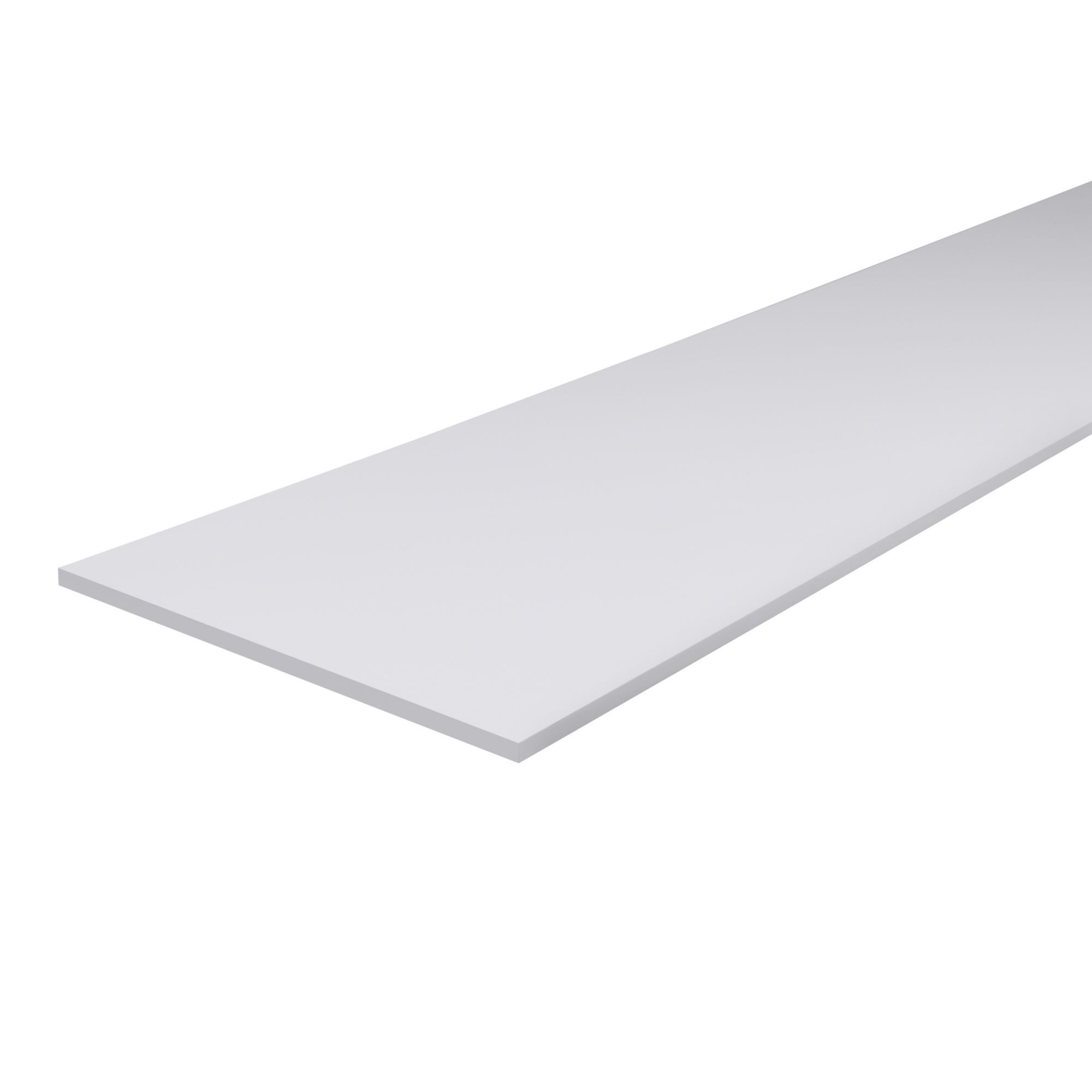 Matt White Fully edged Chipboard Furniture board, (L)0.8m (W)200mm (T)18mm