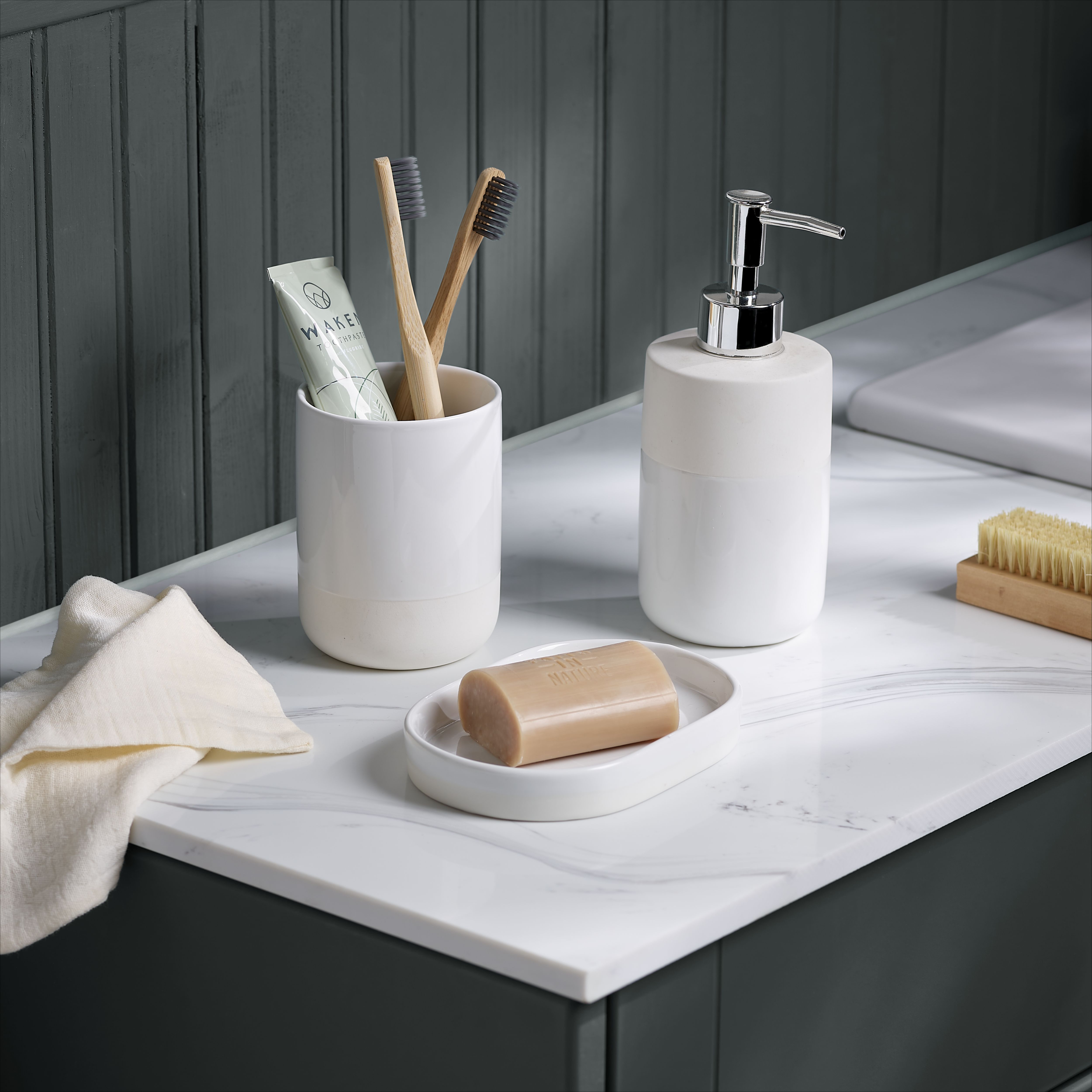 12mm Matt White Marble effect Acrylic Worktop - 3