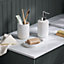 Matt White Marble effect Chamfered straight edge Acrylic Bathroom Worktop (T) 1.2cm x (L) 122cm x (W) 38.5cm
