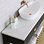 Matt White Marble effect Round edge Chipboard & laminate Bathroom Worktop (T) 2.4cm x (L) 150cm x (W) 38.5cm