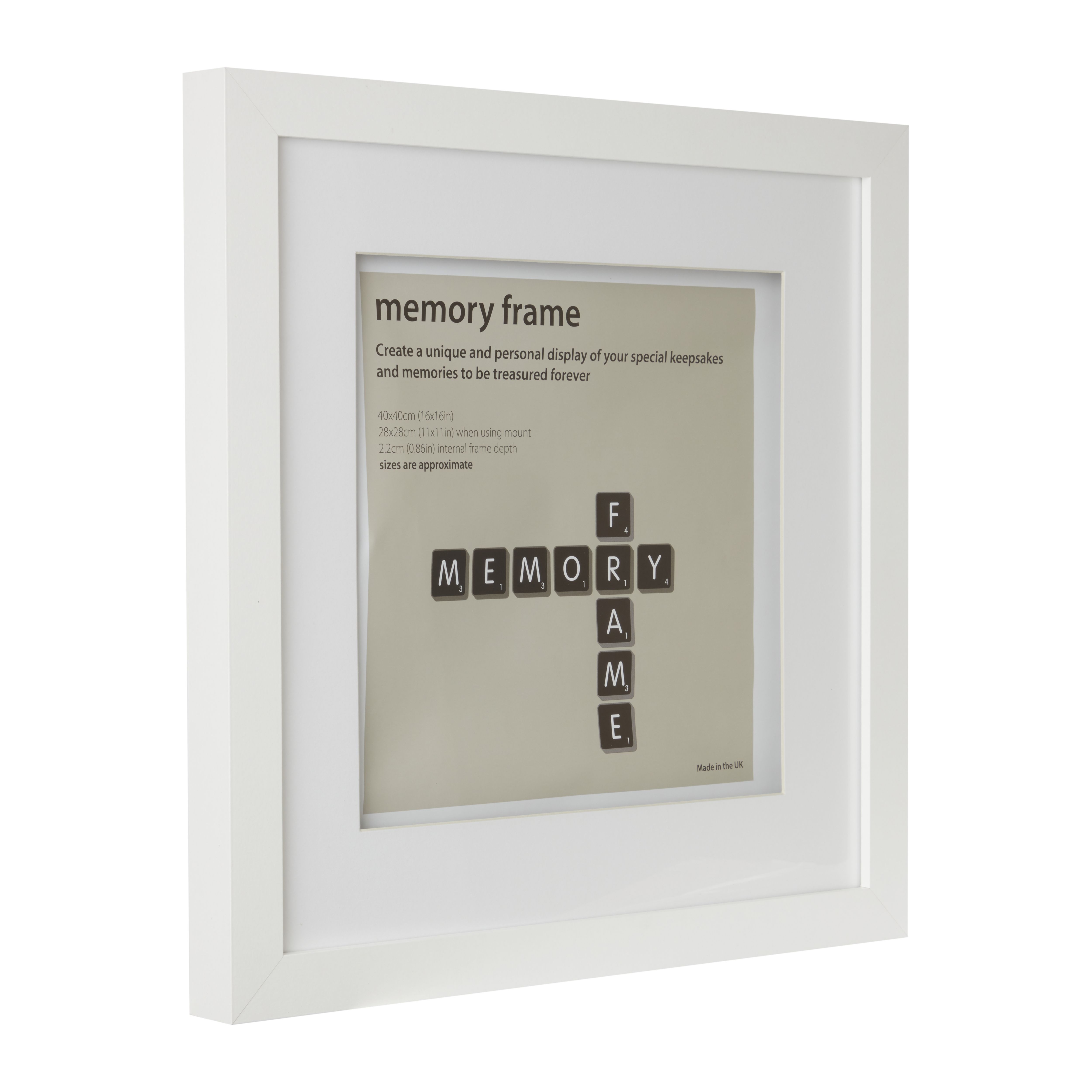 Matt White Memory box Single Picture frame (H)45cm x (W)45cm