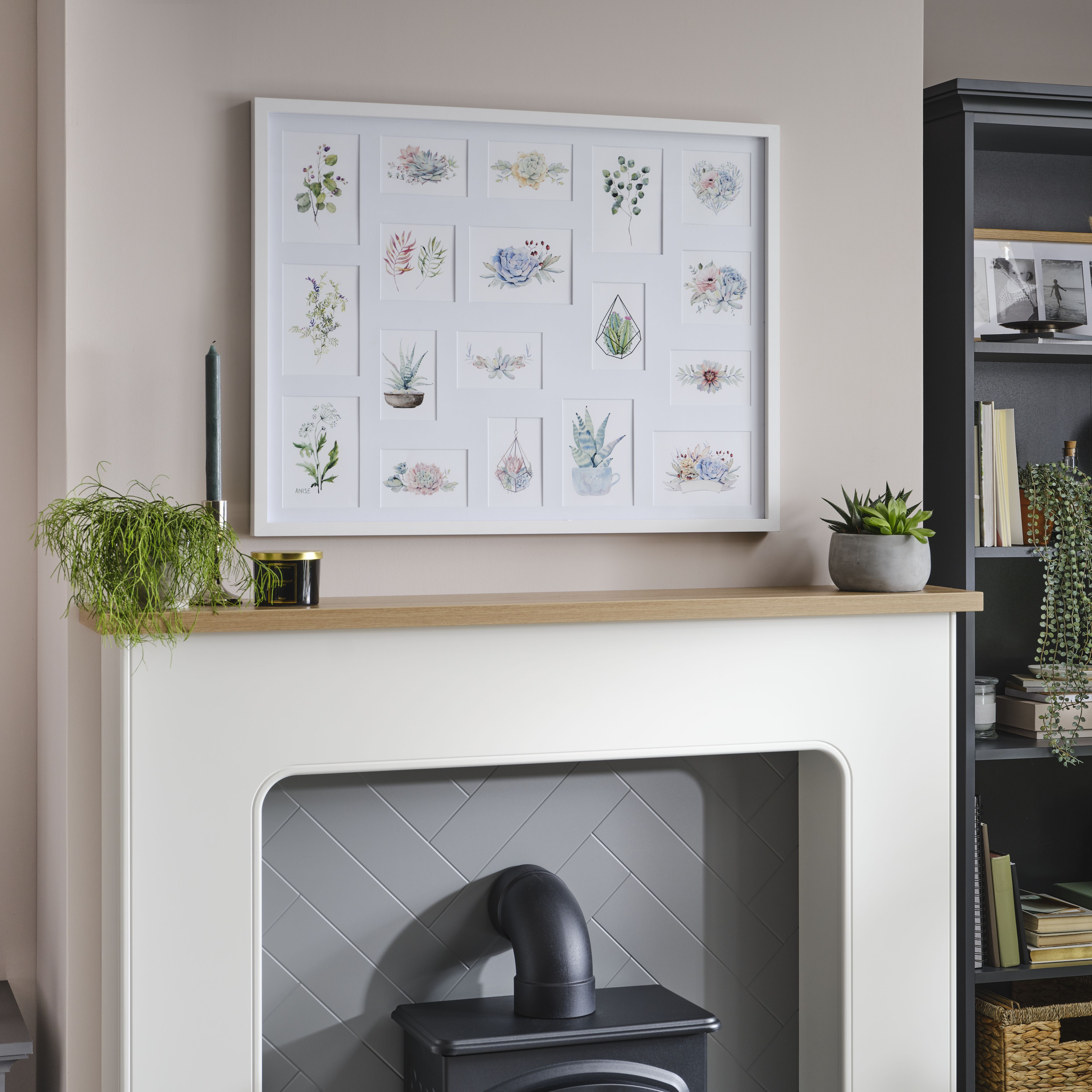 Matt White Pine effect Plain Multi Picture frame (H)85.6cm x (W)65.6cm - 5