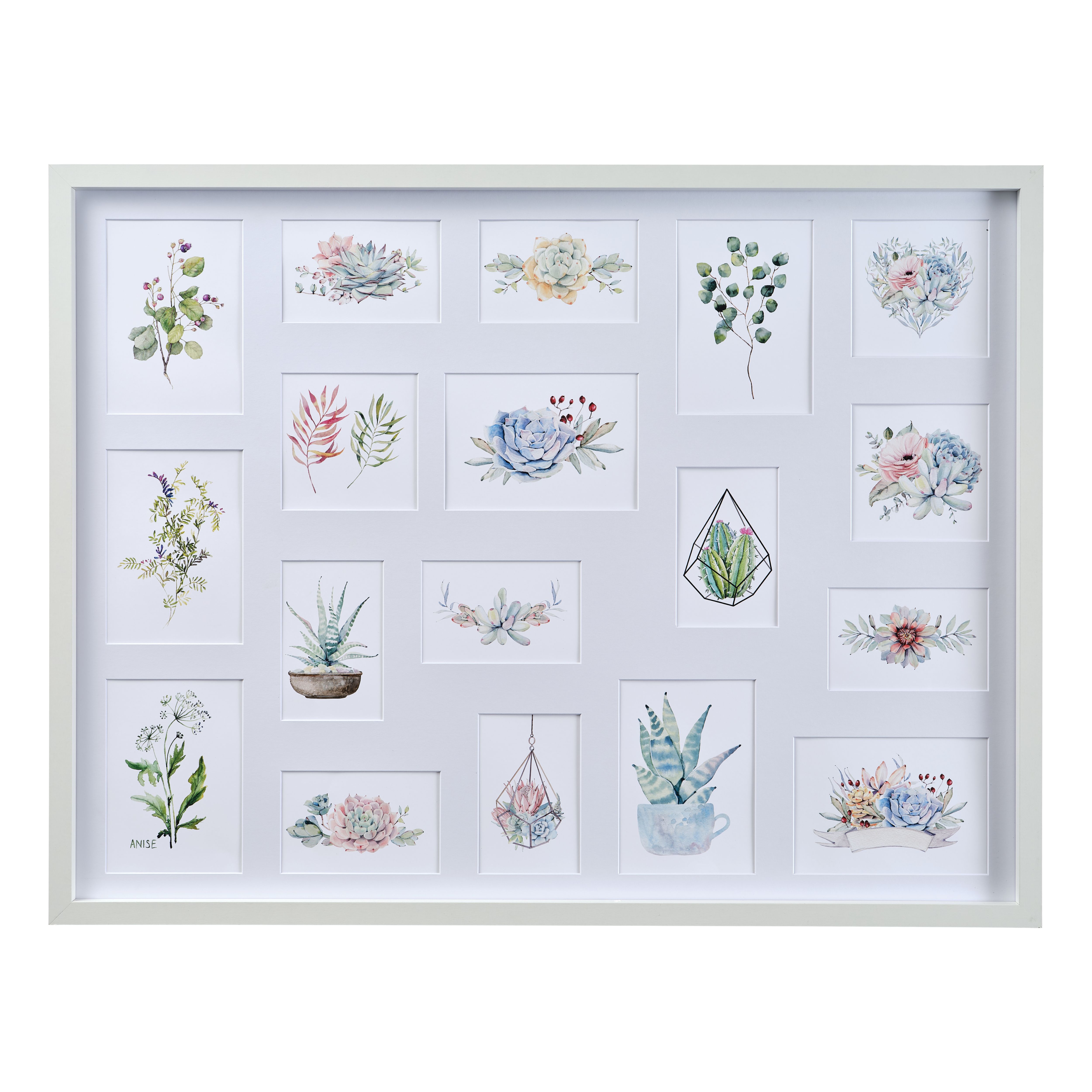 Matt White Pine effect Plain Multi Picture frame (H)85.6cm x (W)65.6cm - 3