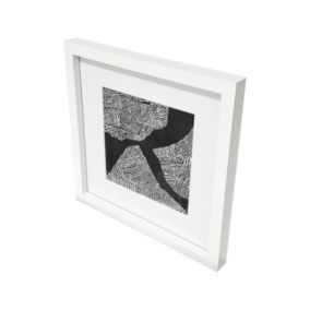 Matt White Pine effect Plain Single Picture frame (H)32.6cm x (W)32.6cm
