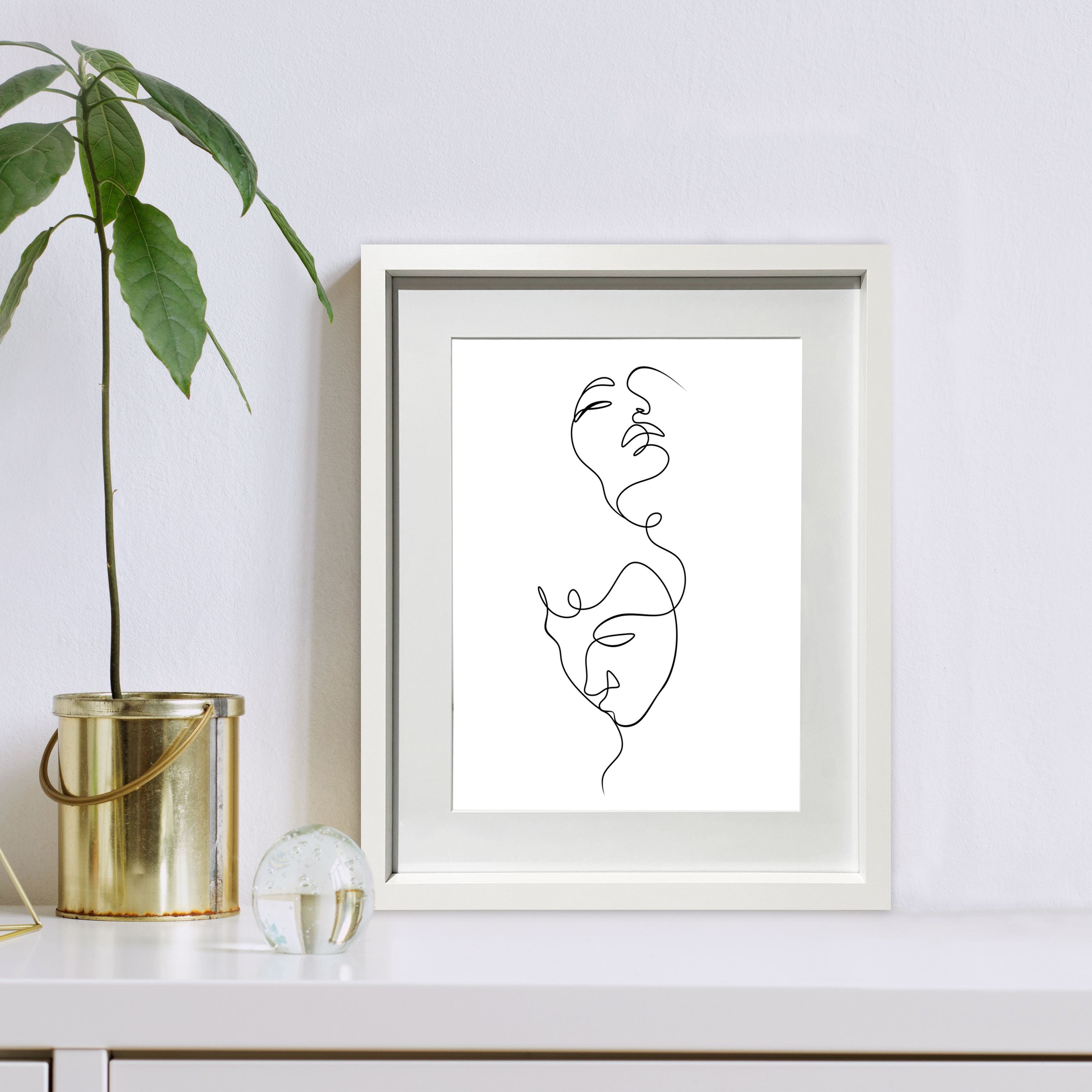 Matt White Pine effect Plain Single Picture frame (H)52.6cm x (W)42.6cm - 3