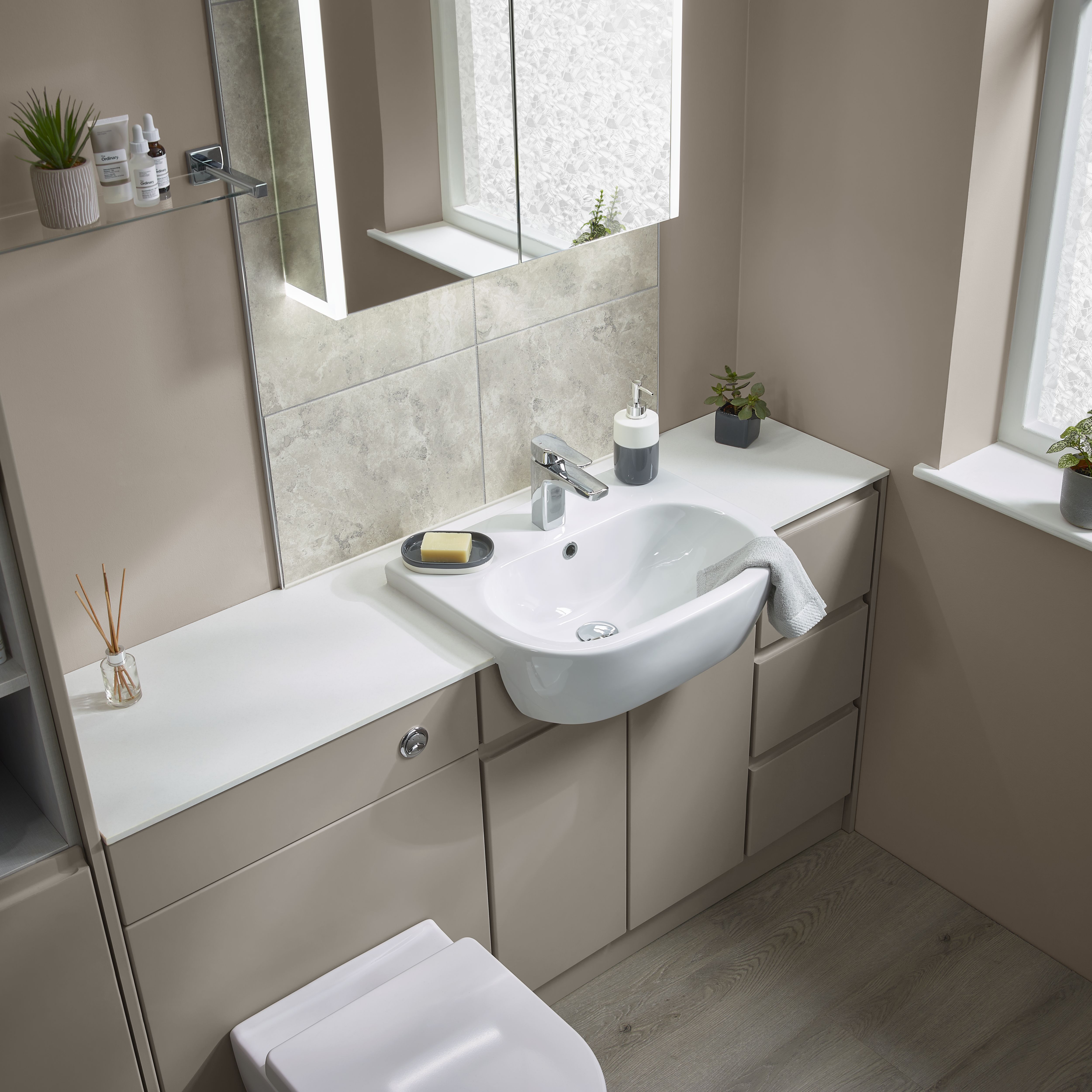 12mm Matt White Stone effect Acrylic Worktop - 5