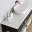 Matt White Stone effect Chamfered straight edge Acrylic Bathroom Worktop (T) 1.2cm x (L) 122cm x (W) 38.5cm