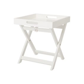 Matt white Tray table (H)44cm (W)40cm (D)40cm