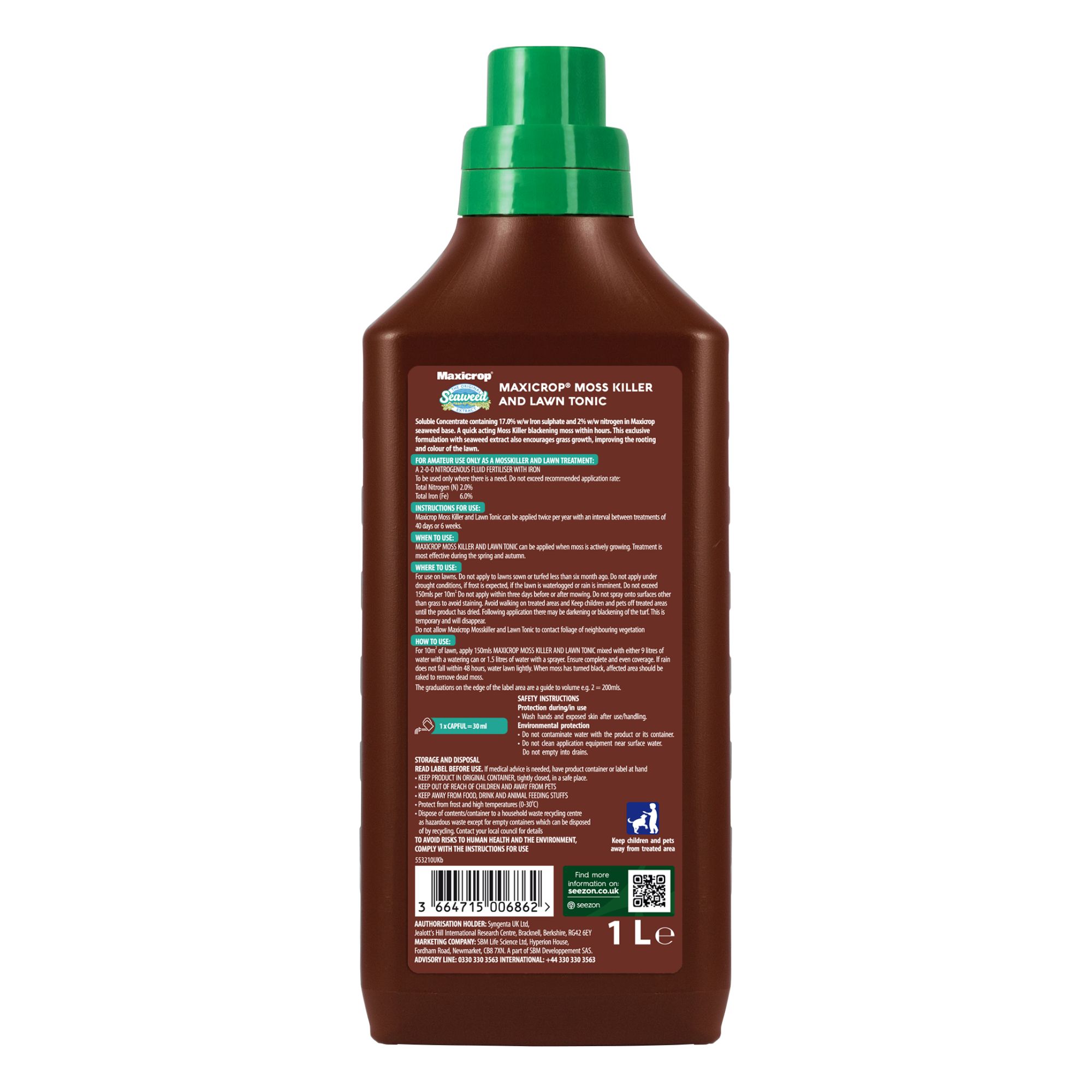 Maxicrop Lawn Tonic & Concentrated Moss killer 1L