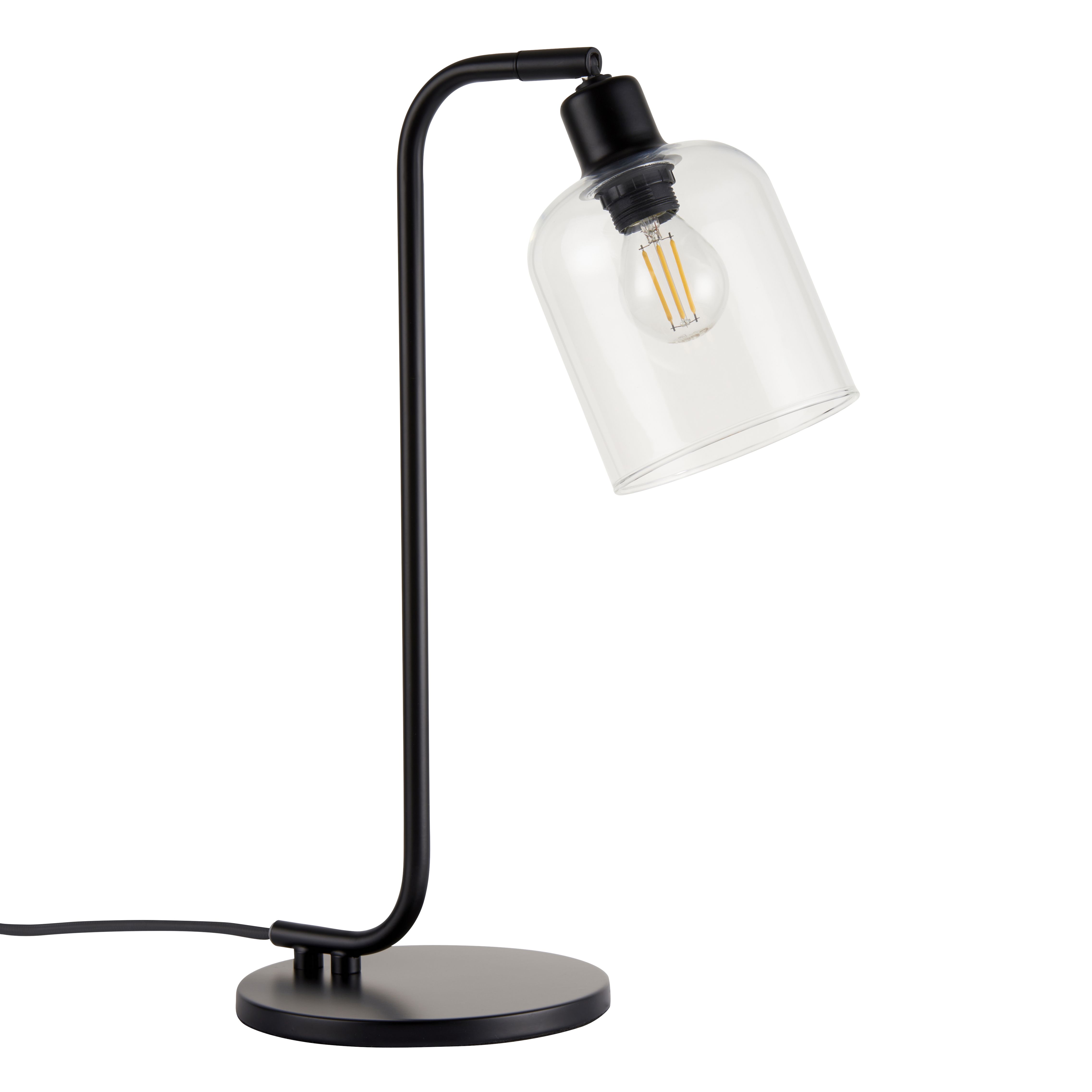 Maxton Industrial Cylinder Matt Black Table lamp