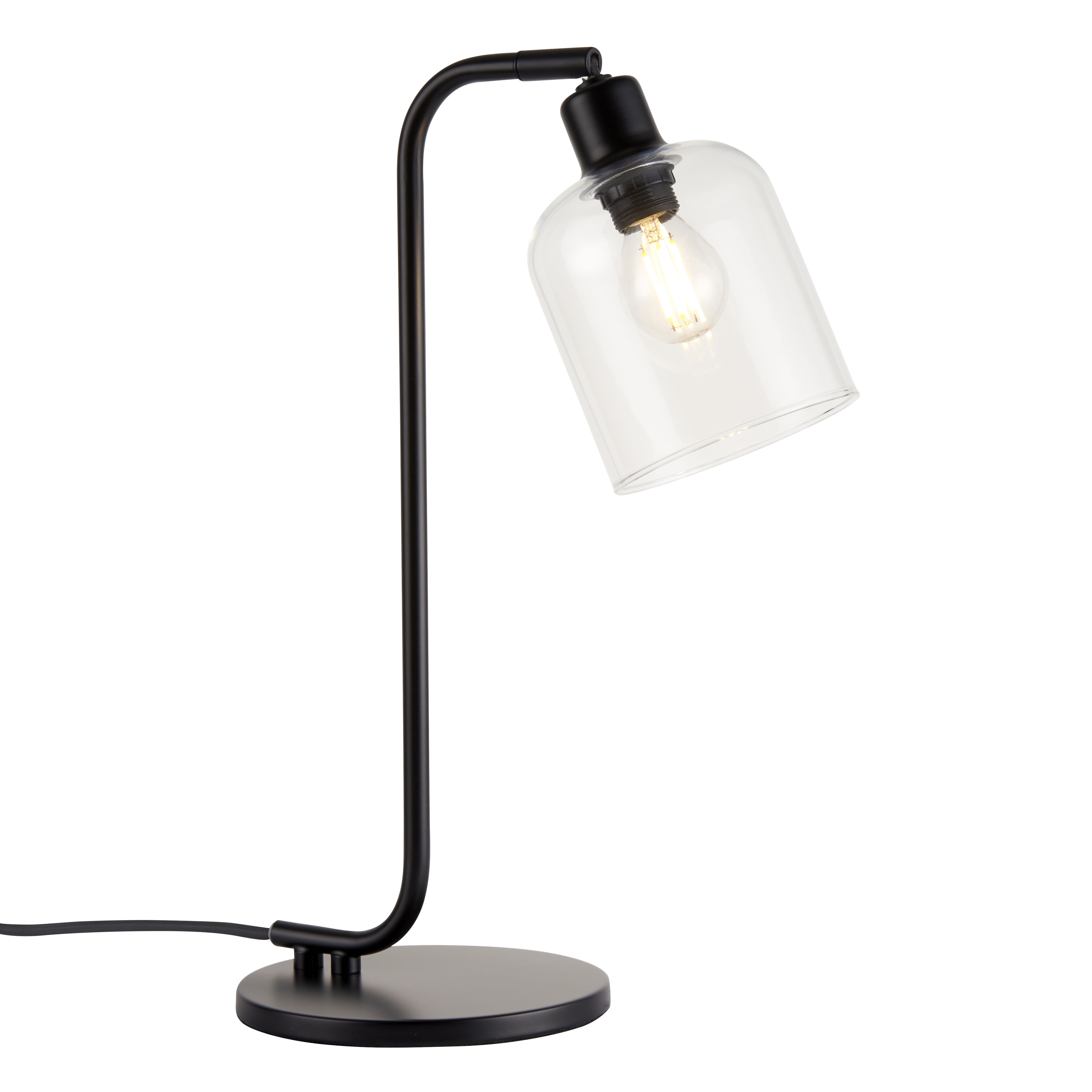 Maxton Industrial Cylinder Matt Black Table lamp
